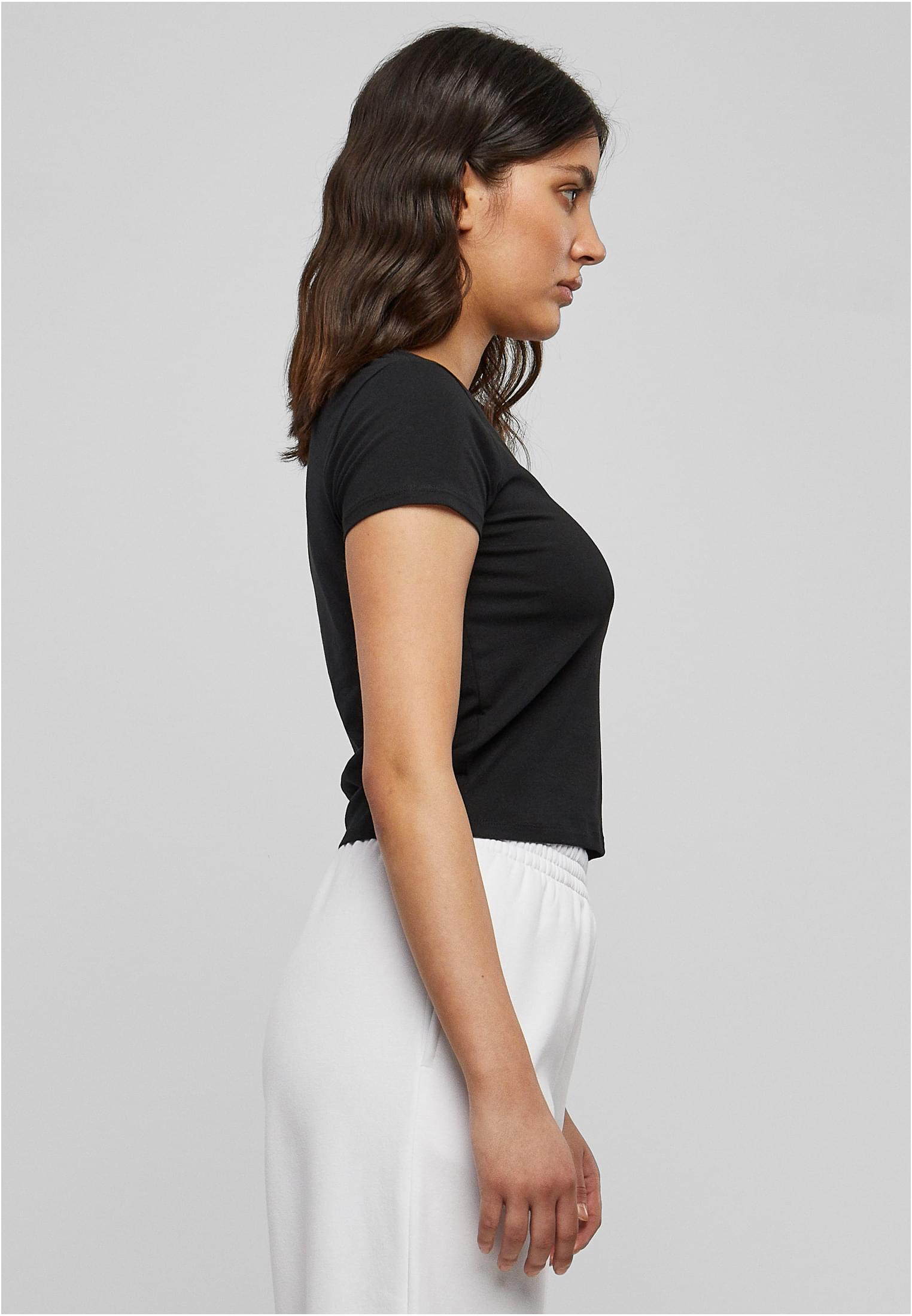 Ladies Stretch Jersey Cropped Tee | black