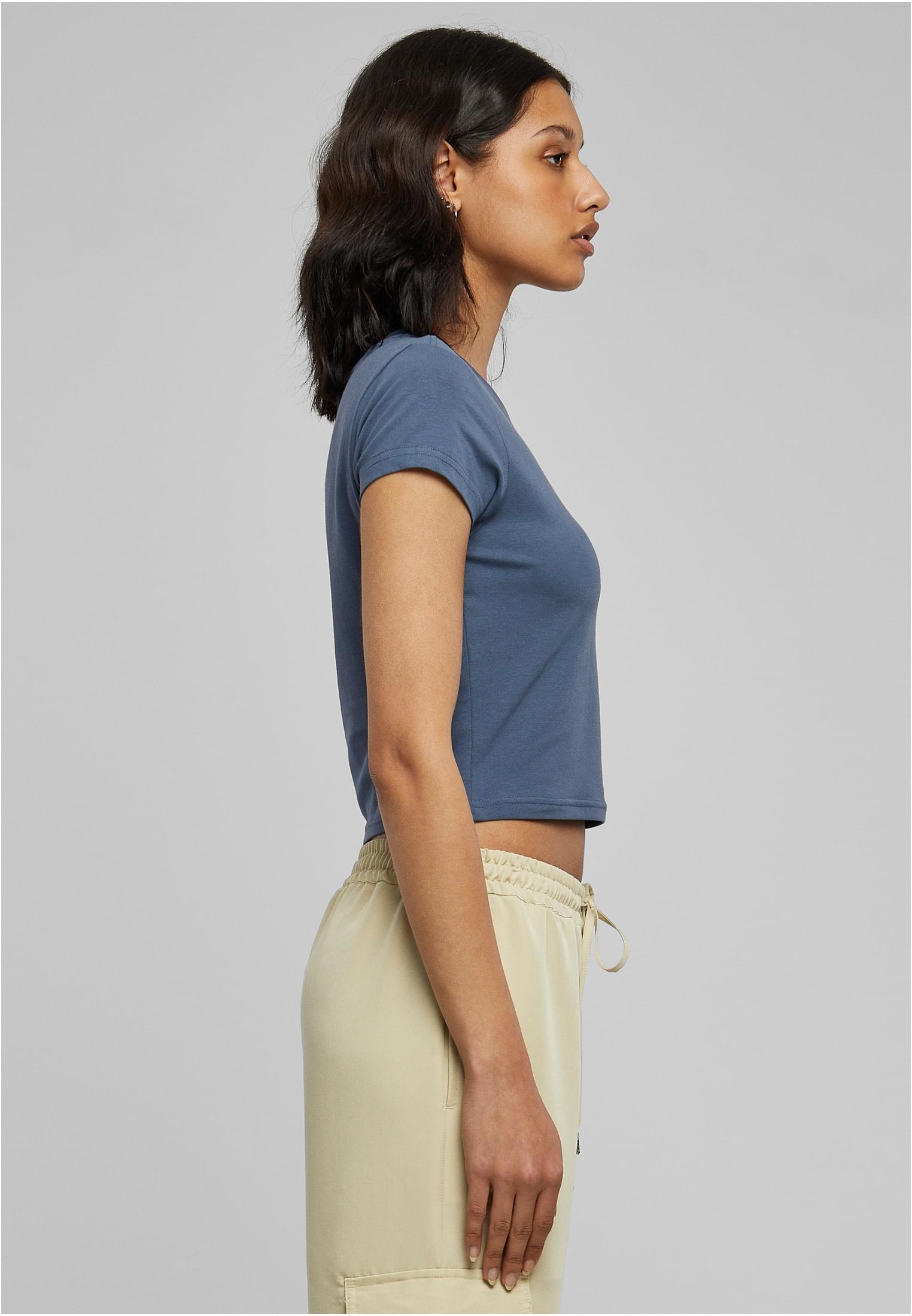 Ladies Stretch Jersey Cropped Tee | vintageblue