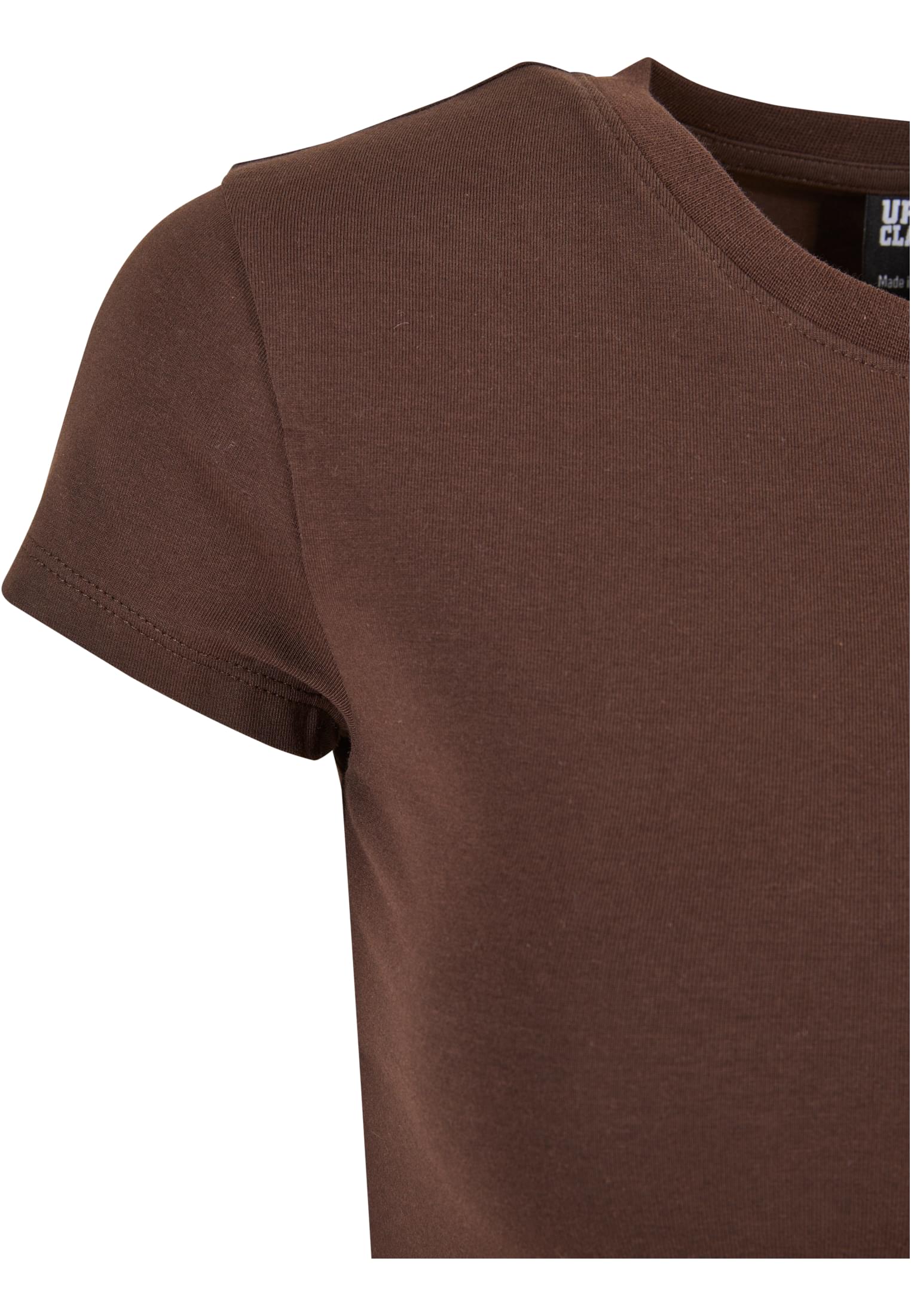 Ladies Stretch Jersey Cropped Tee | brown