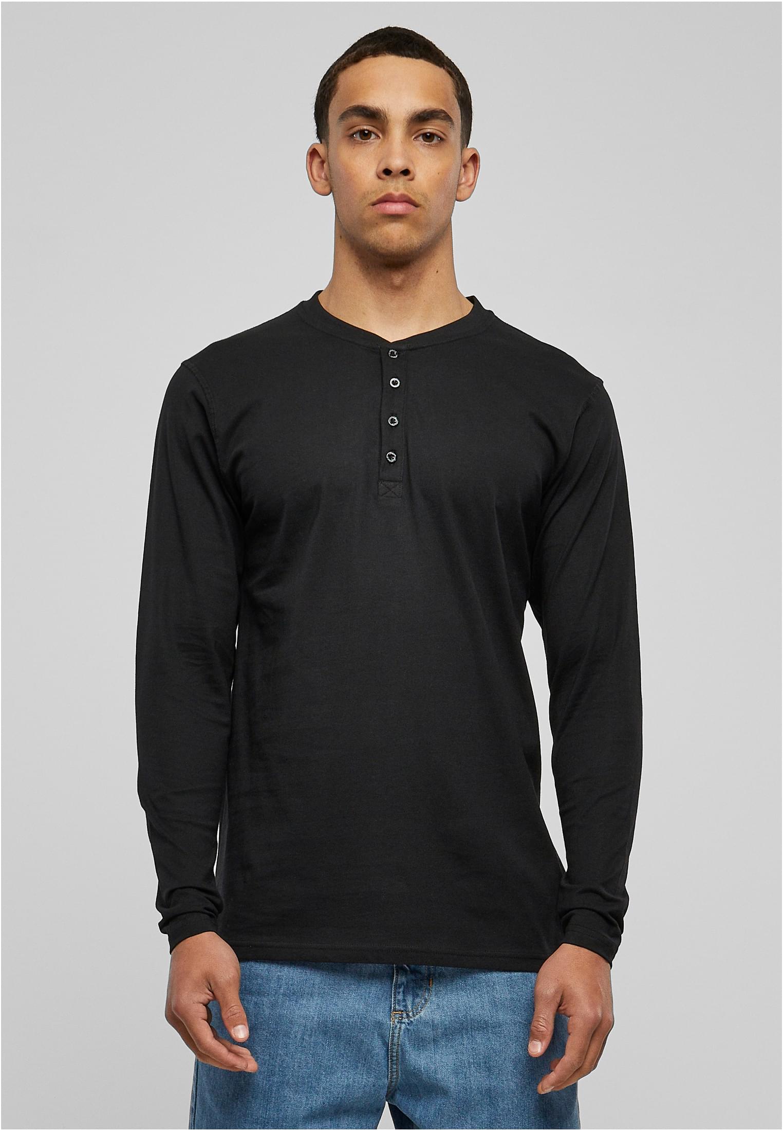 Basic Henley L/S Tee | black