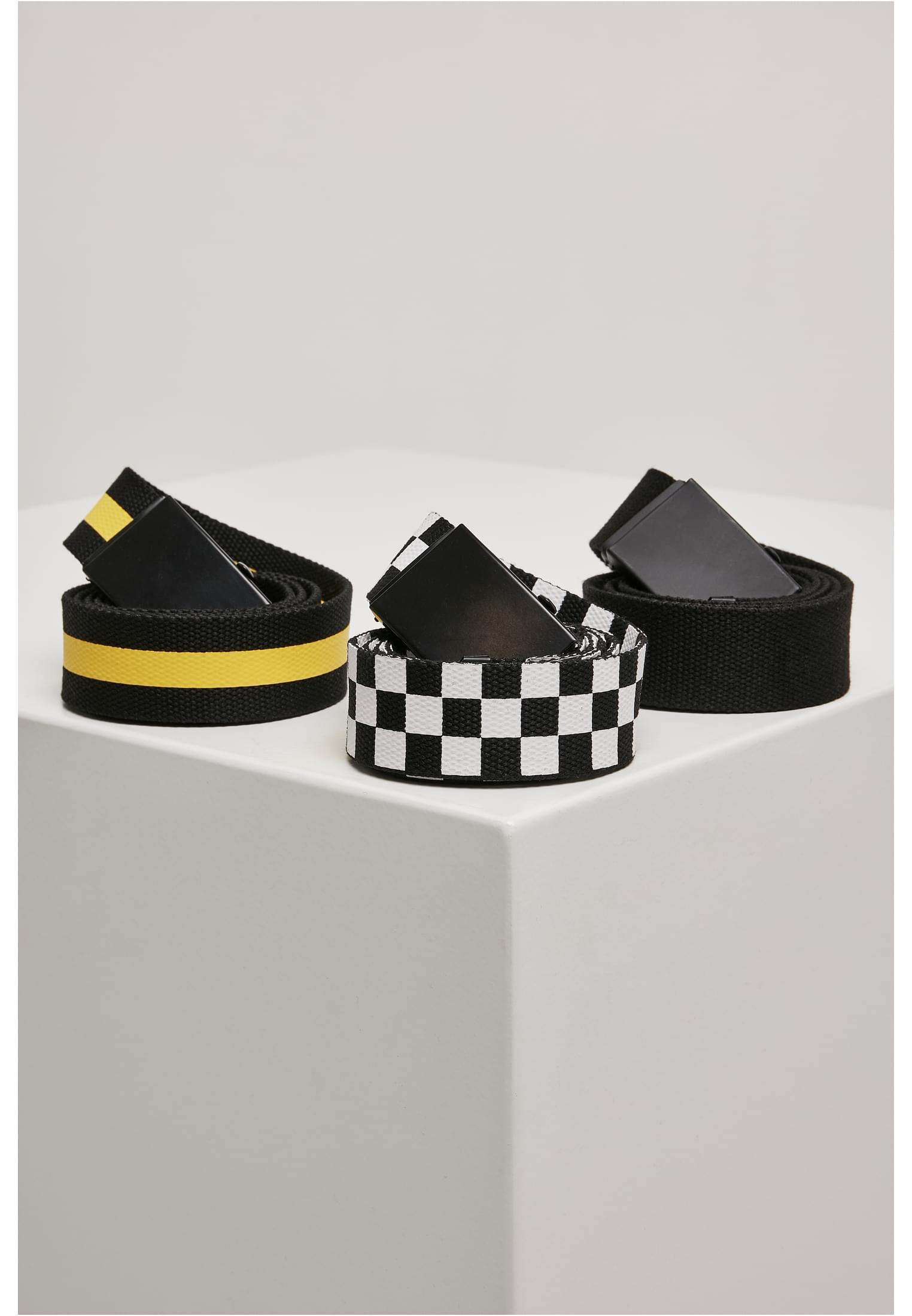 Belts Trio | black/white/yellow