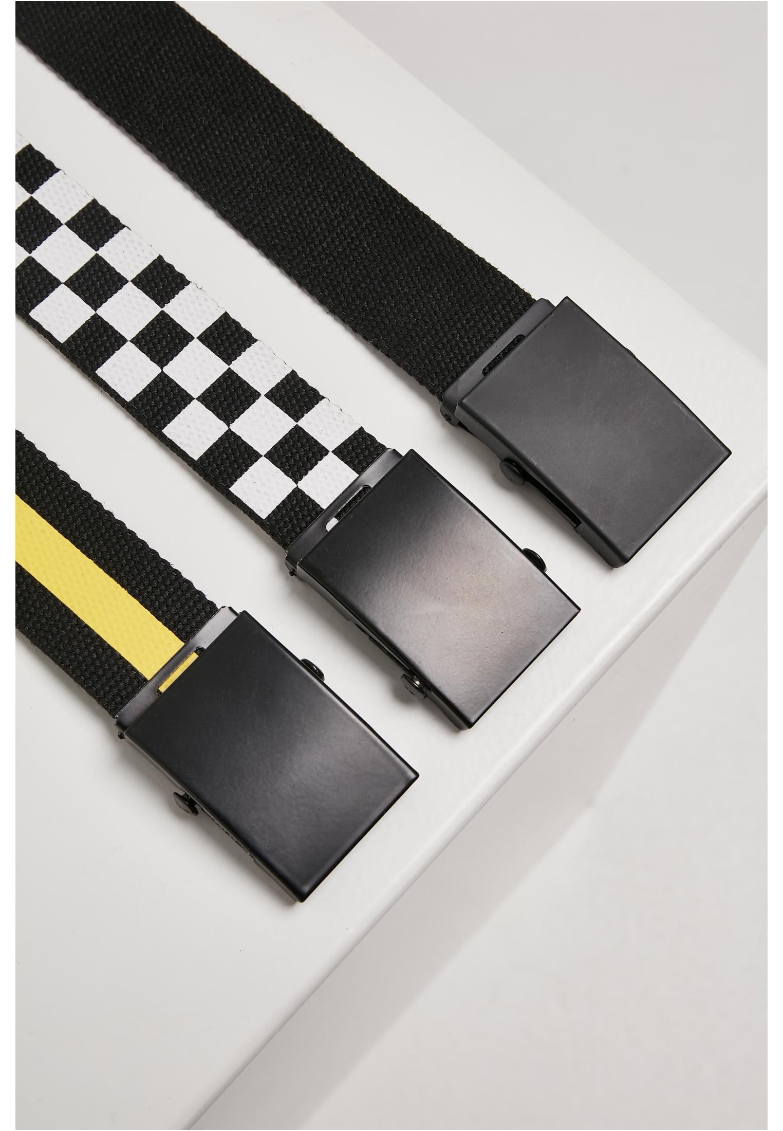 Belts Trio | black/white/yellow