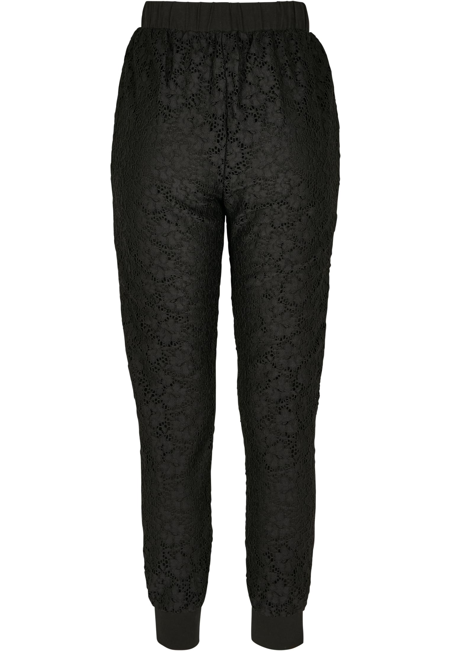 Ladies Lace Jersey Jog Pants | black