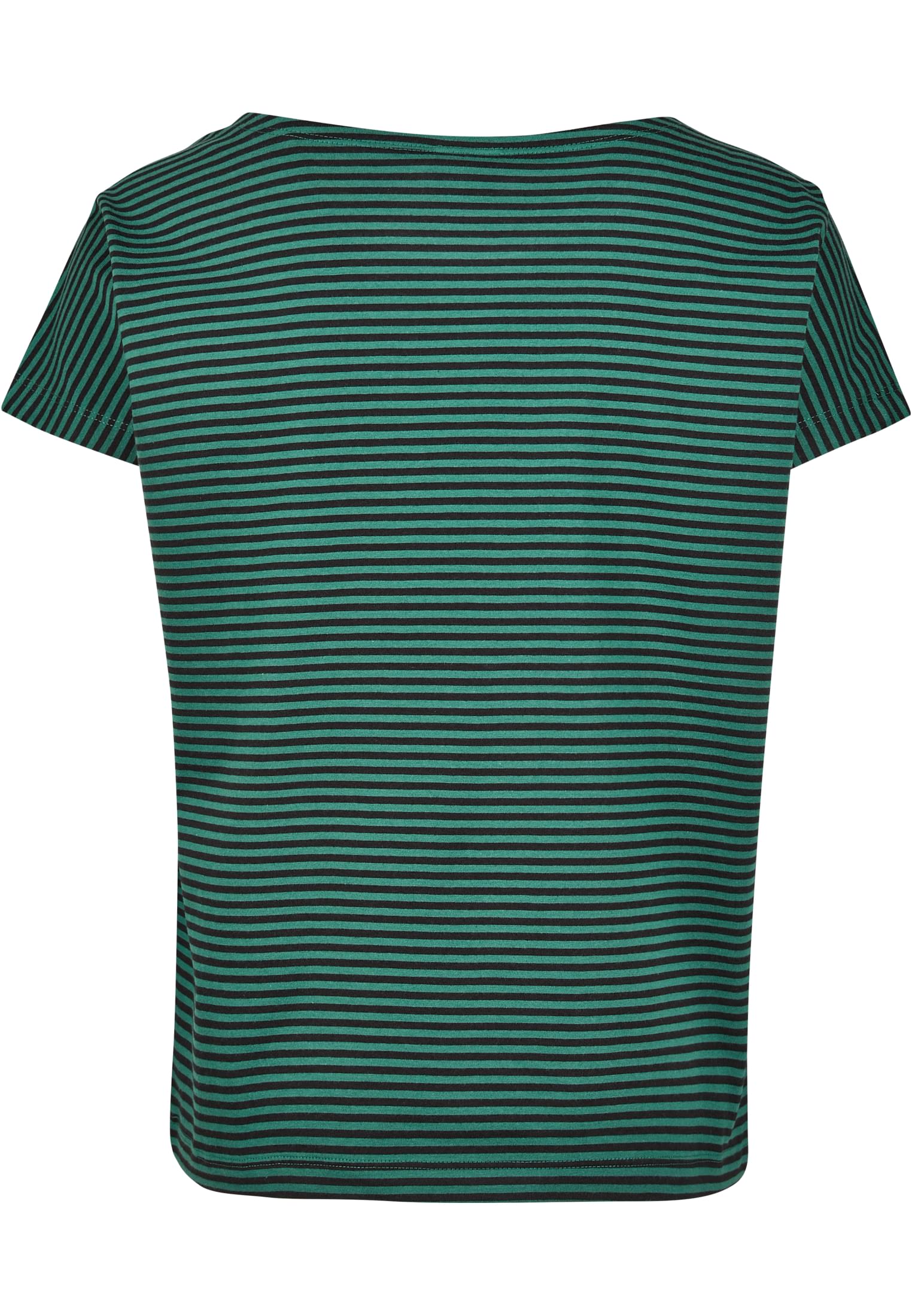 Ladies Yarn Dyed Baby Stripe Tee | darkfreshgreen/black