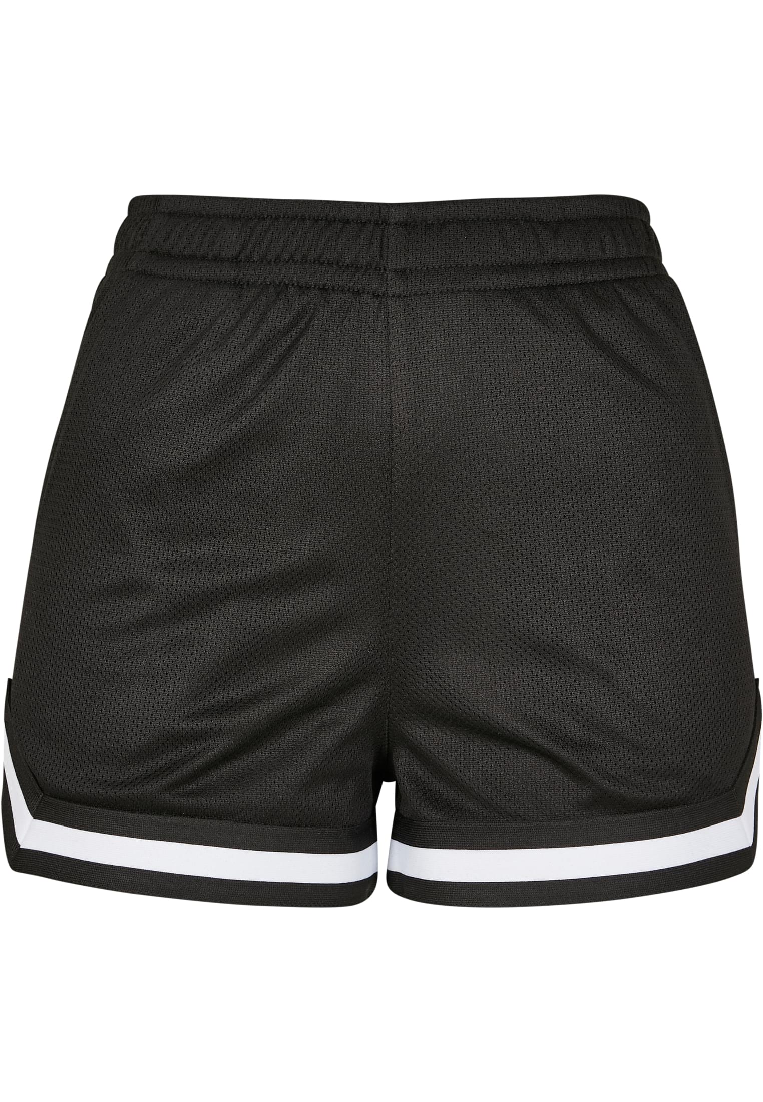 Ladies Stripes Mesh Hot Pants | black