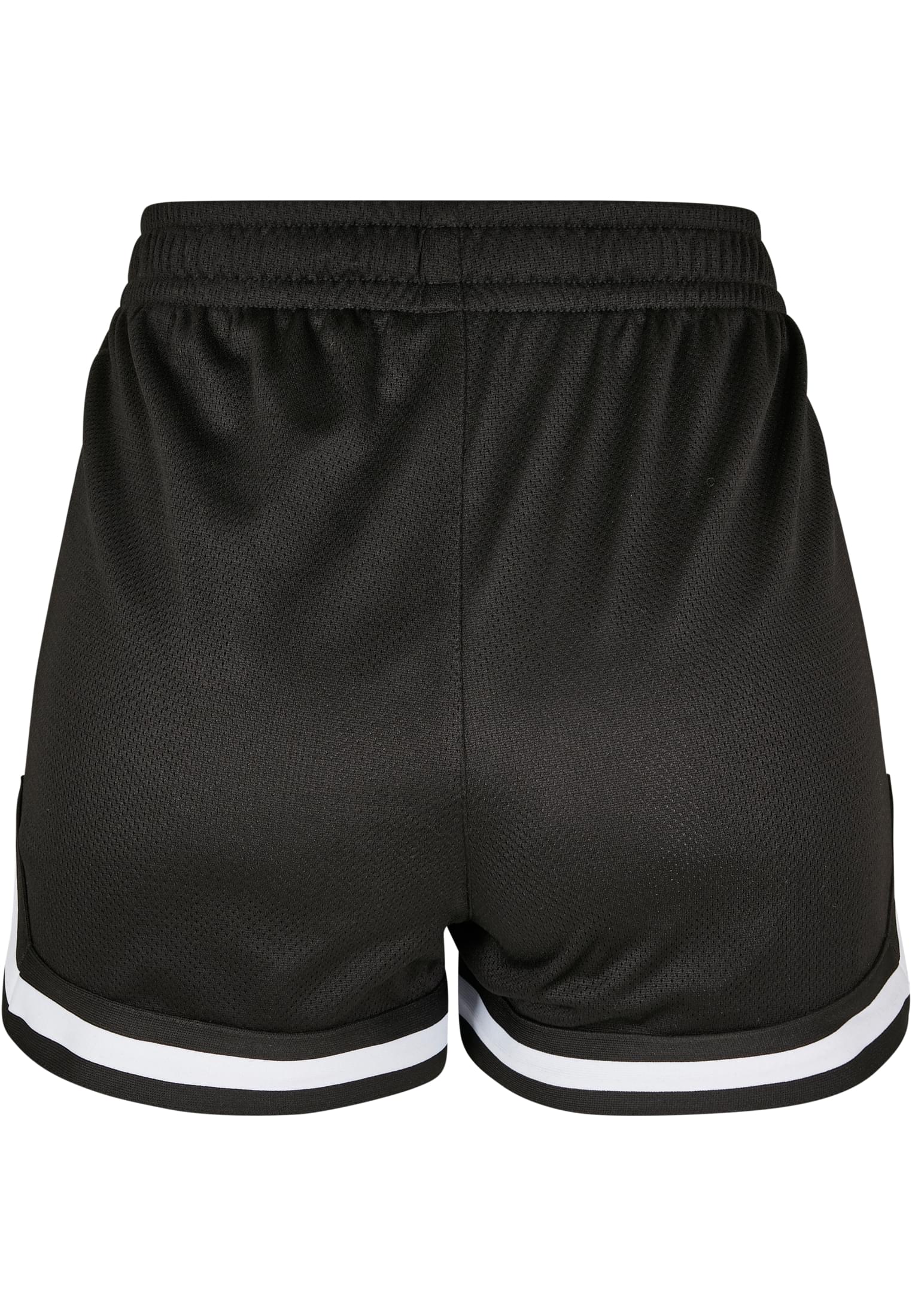 Ladies Stripes Mesh Hot Pants | black