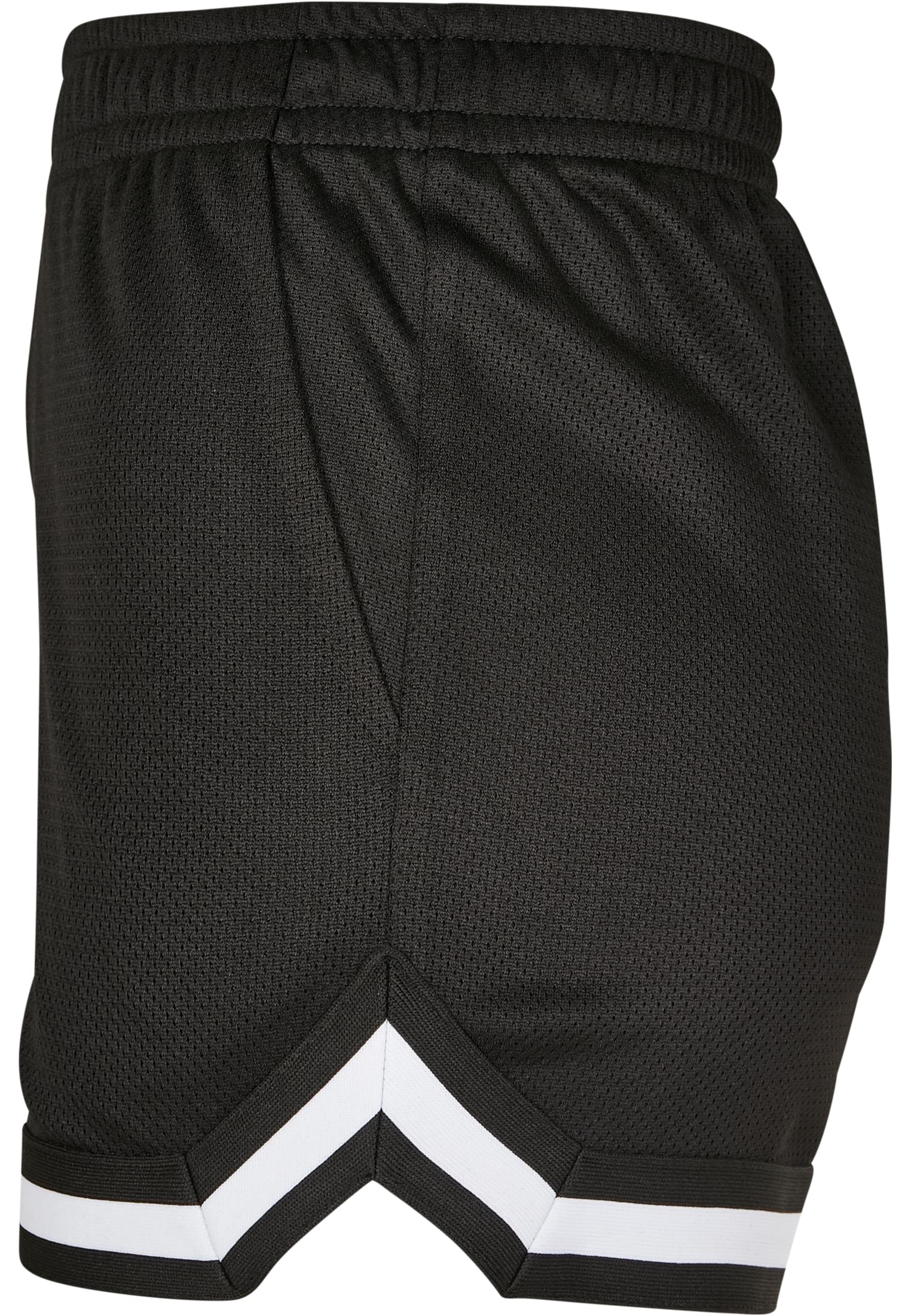 Ladies Stripes Mesh Hot Pants | black