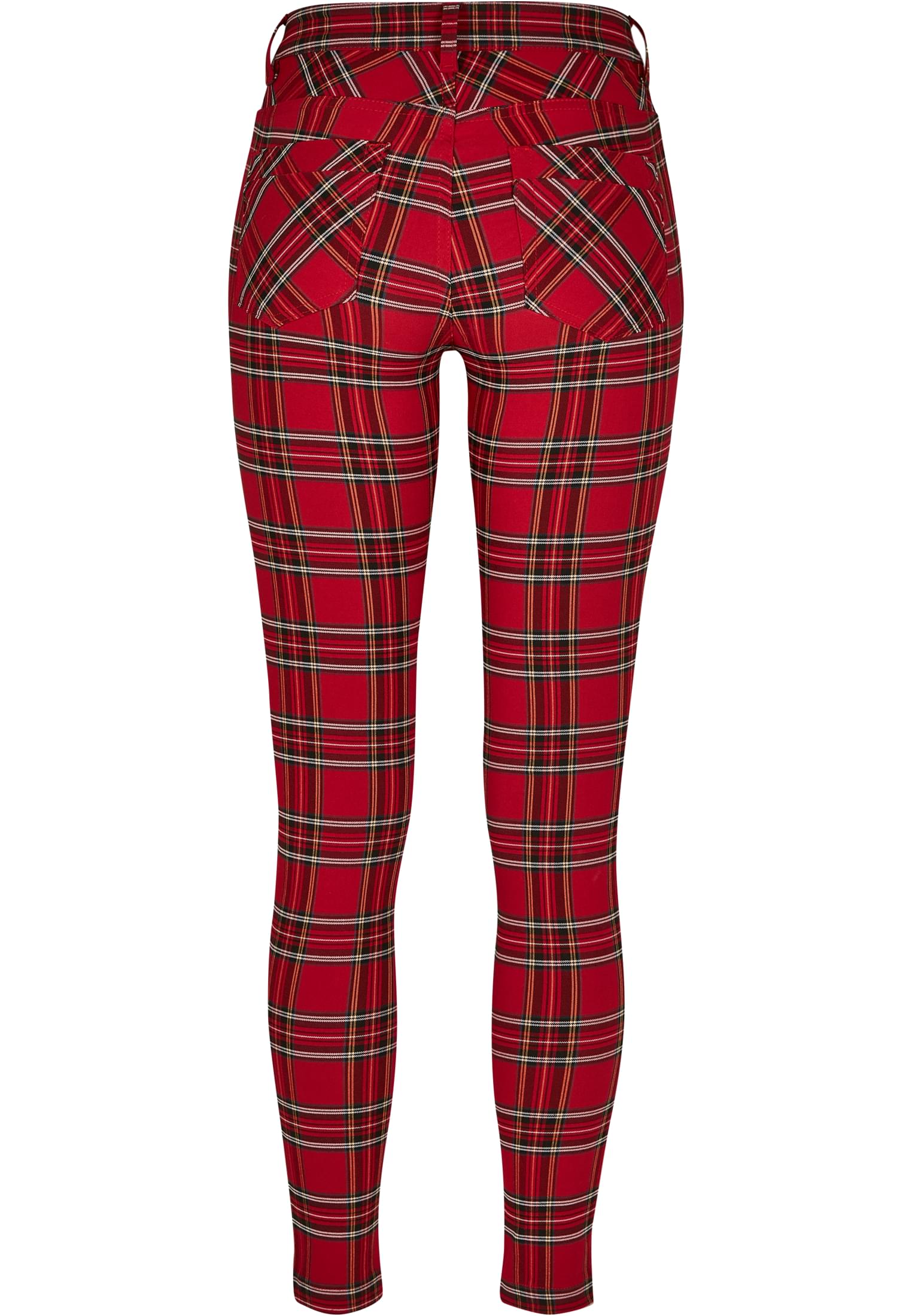 Ladies Skinny Tartan Pants | red/blk