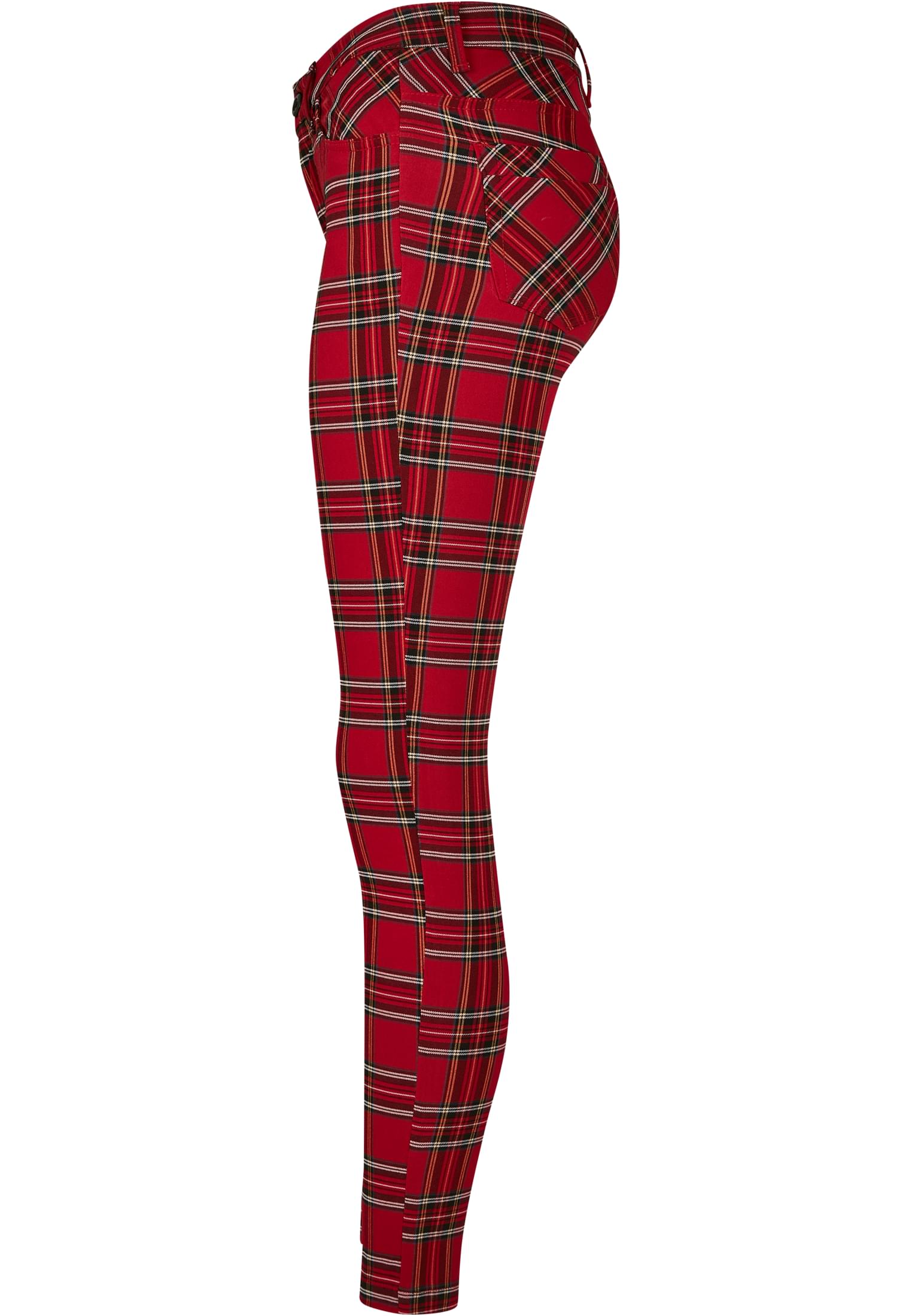 Ladies Skinny Tartan Pants | red/blk