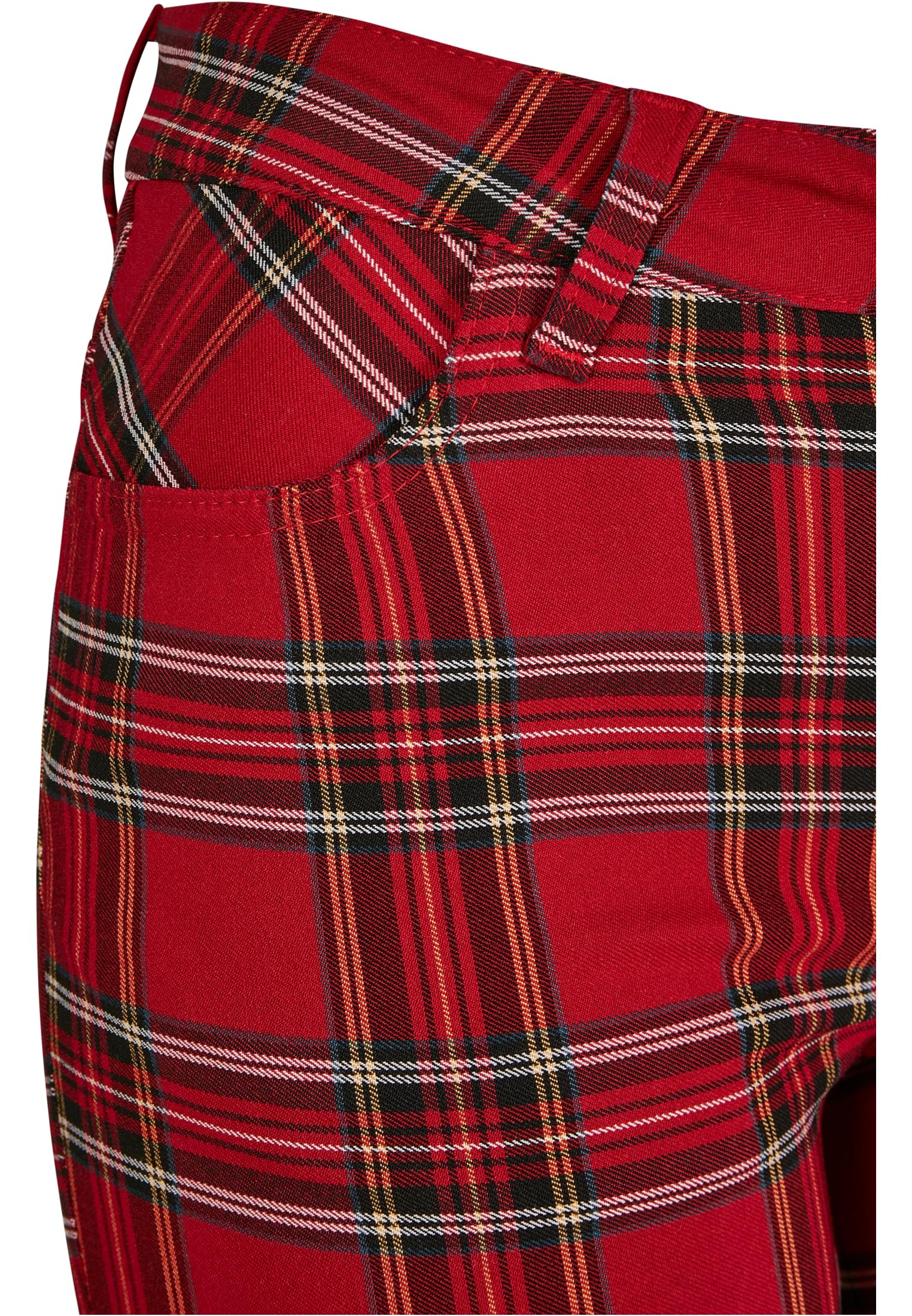 Ladies Skinny Tartan Pants | red/blk