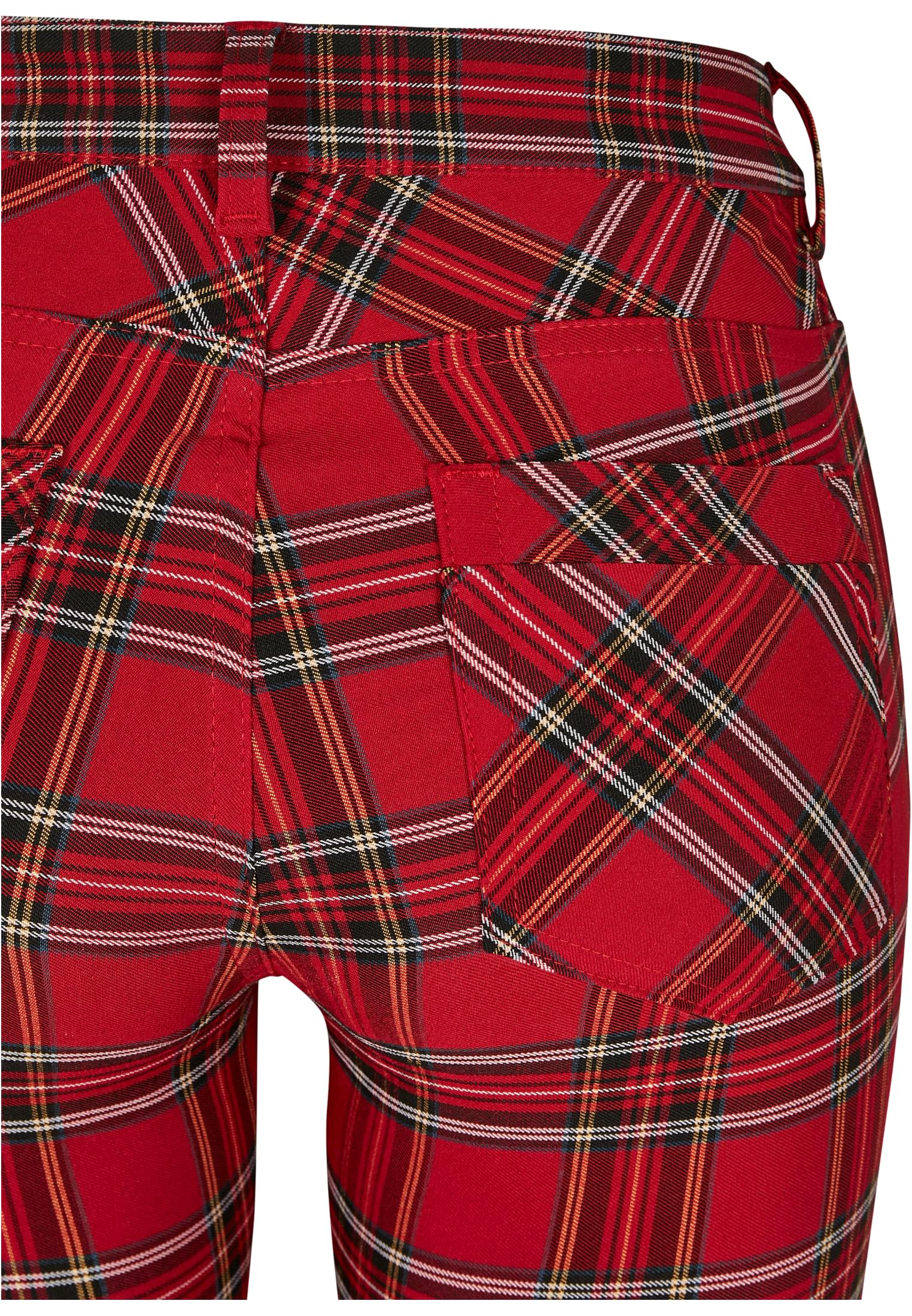 Ladies Skinny Tartan Pants | red/blk