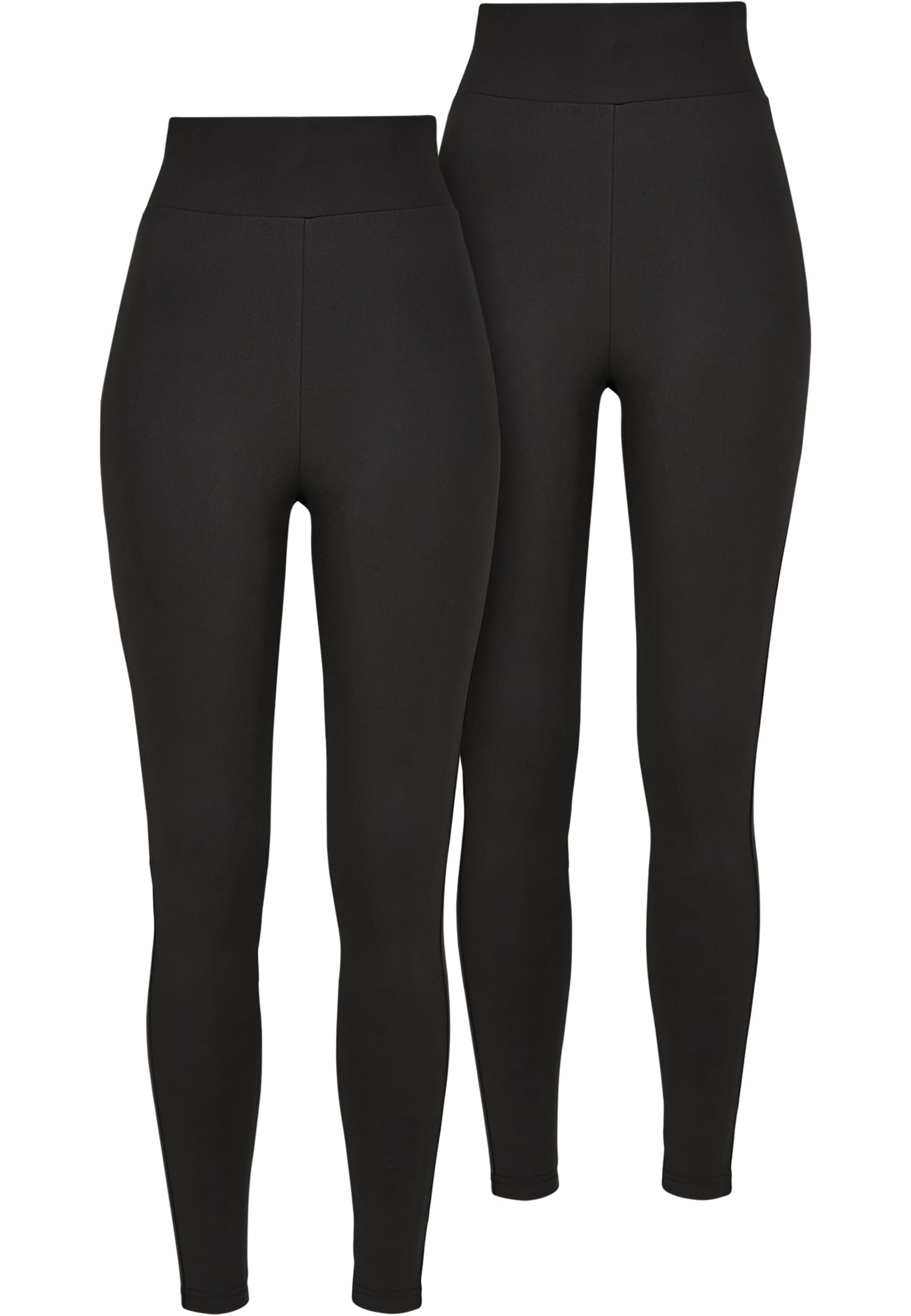 Ladies High Waist Leggings 2-Pack | black+black