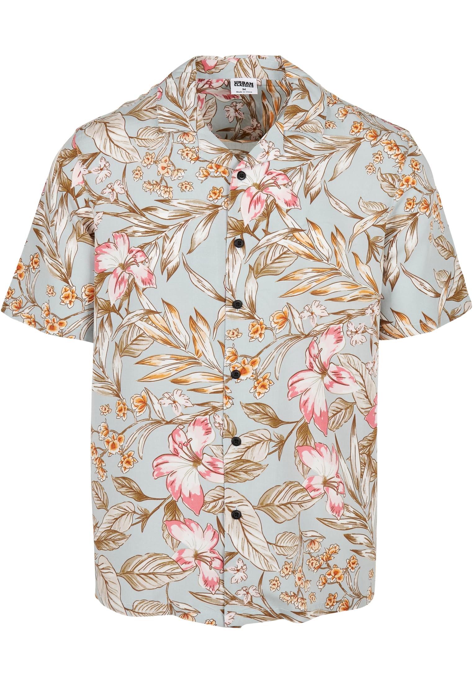 Viscose Resort Shirt | lightblue hibiscus