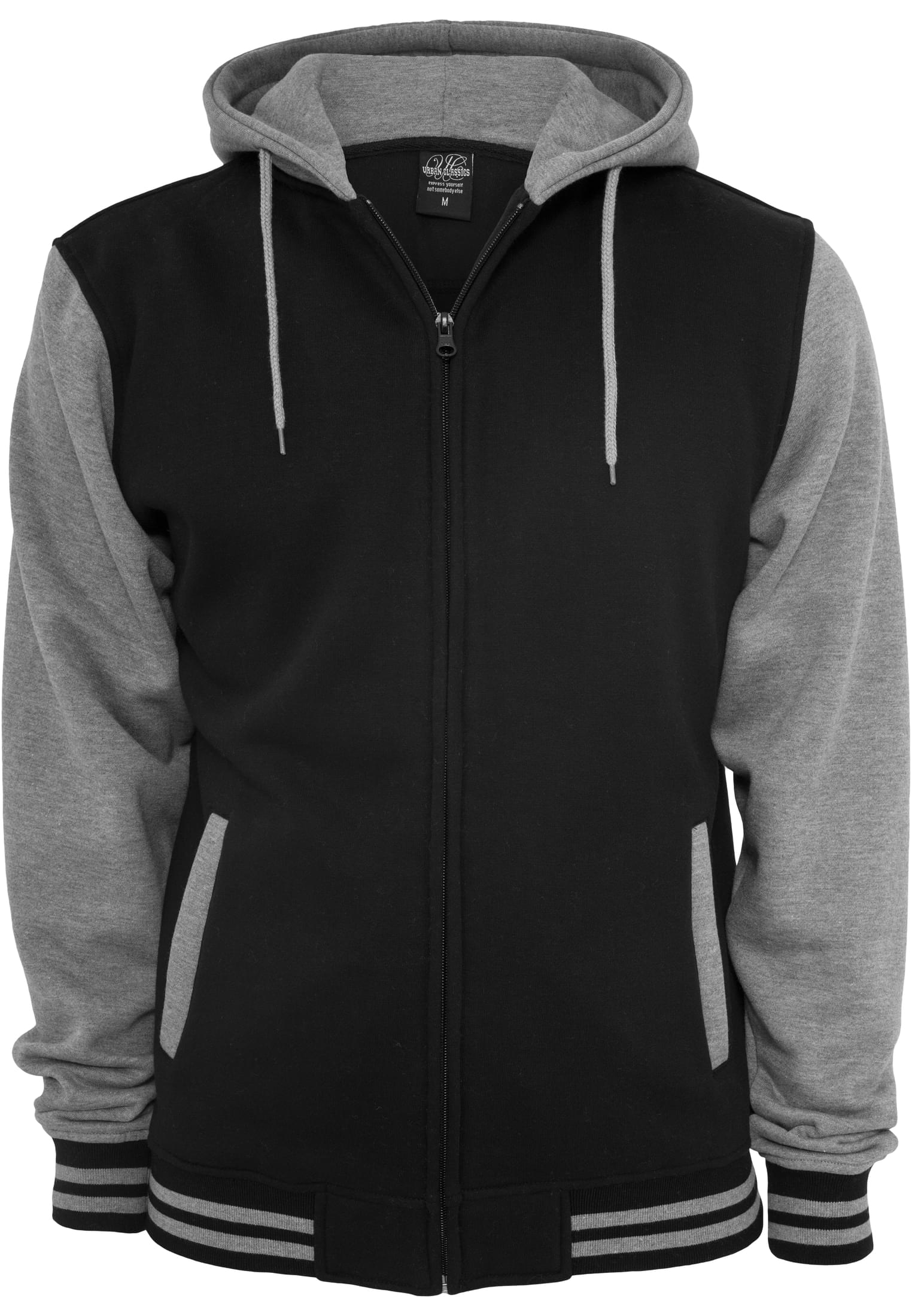 2-tone Zip Hoody | blk/gry