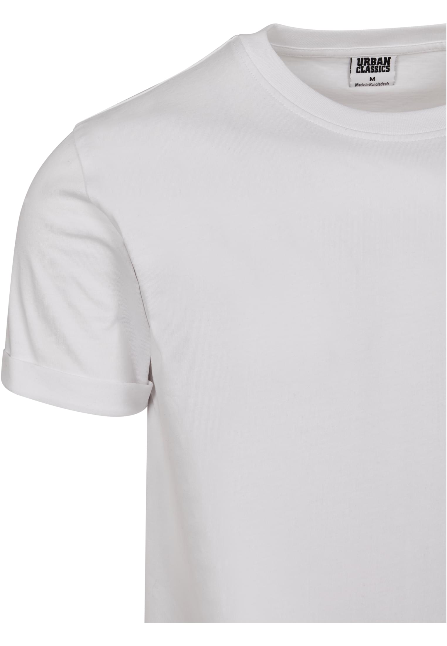 Short Shaped Turn Up Tee | white