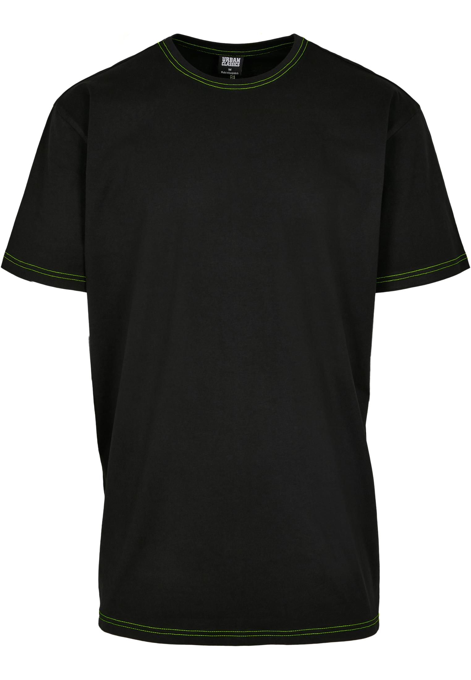 Heavy Oversized Contrast Stitch Tee | black/electriclime