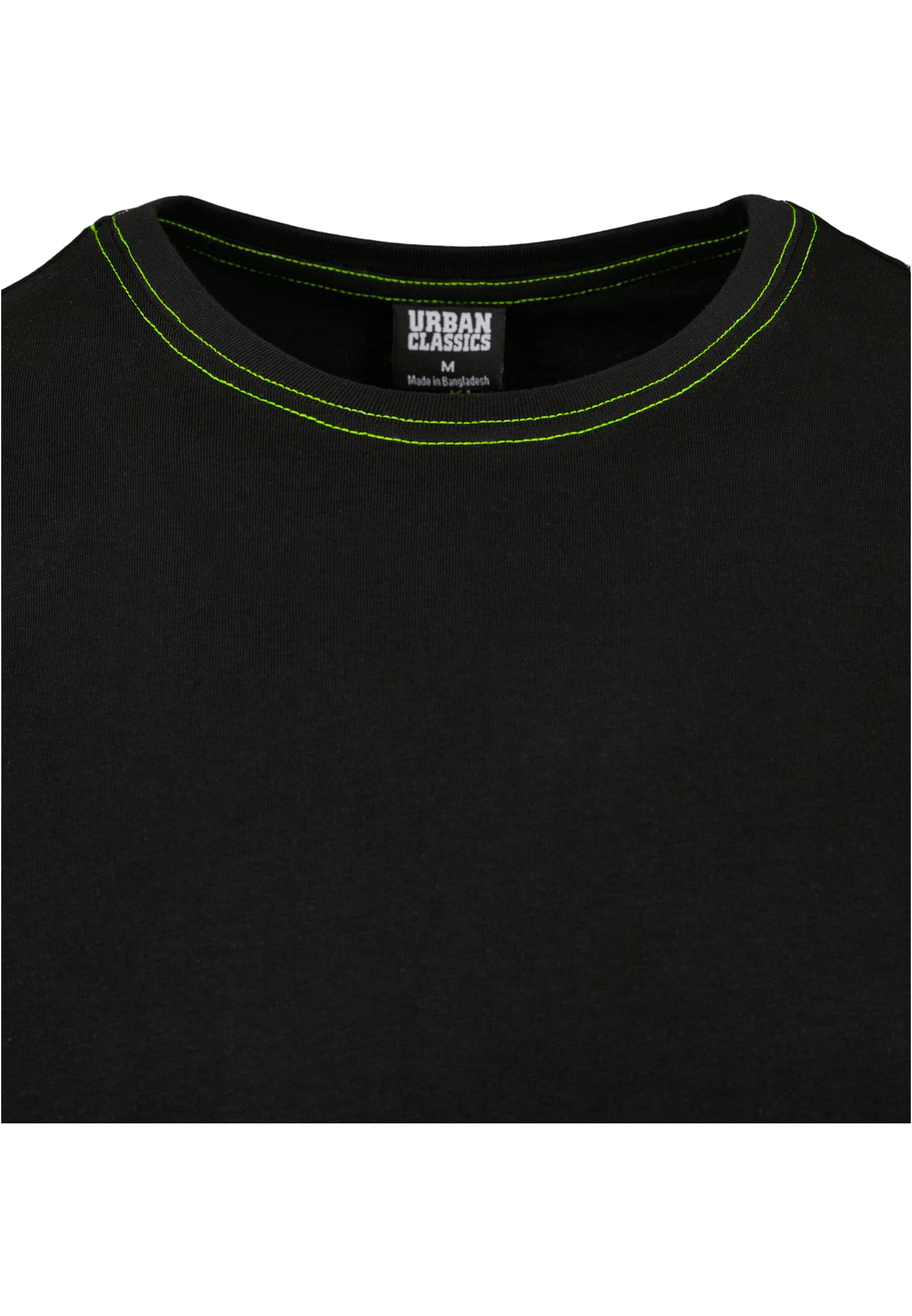 Heavy Oversized Contrast Stitch Tee | black/electriclime