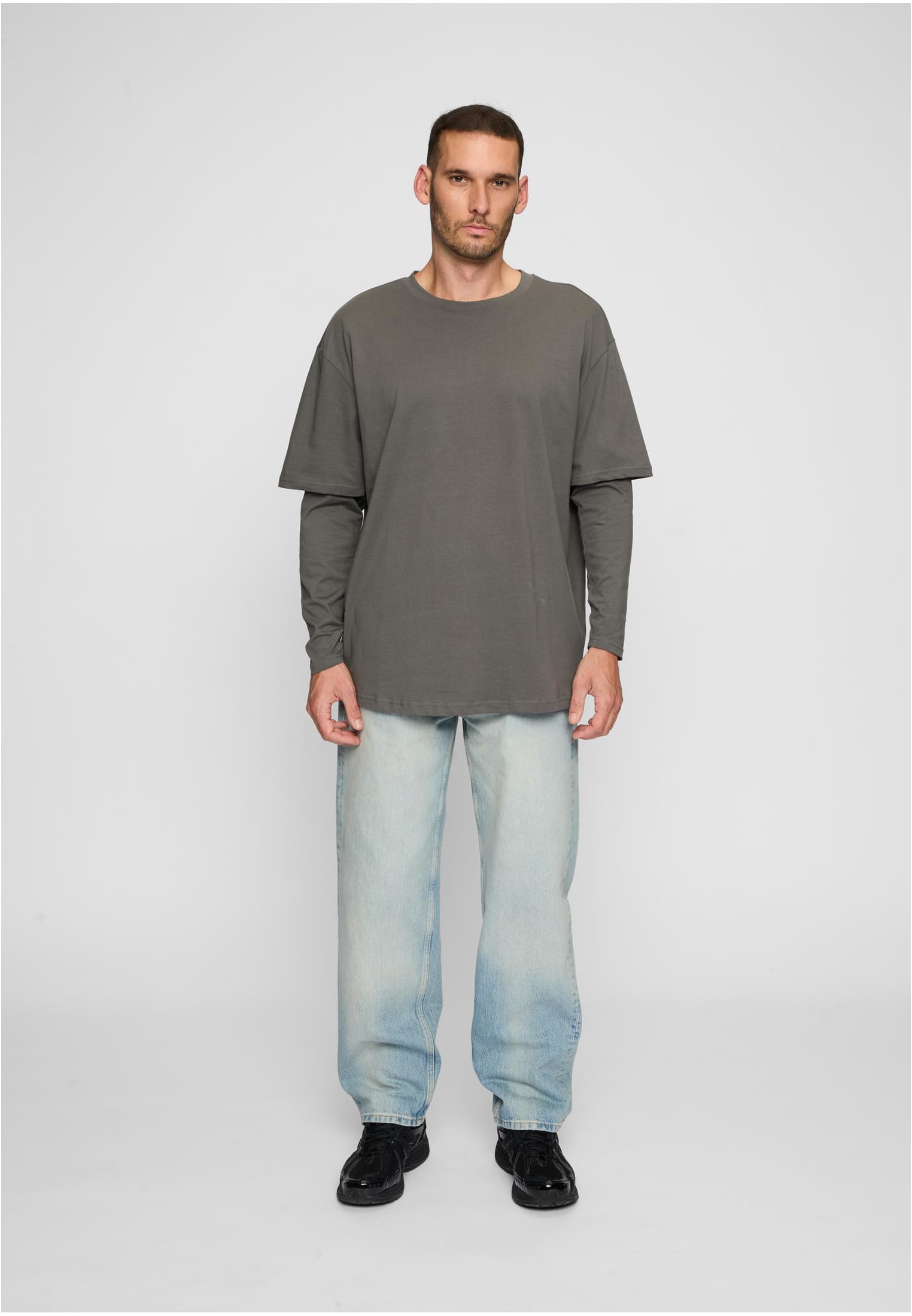 Oversized Shaped Double Layer LS Tee | darkshadow/darkshadow