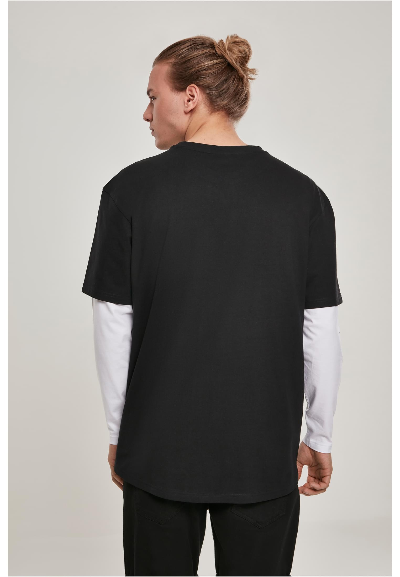 Oversized Shaped Double Layer LS Tee | black/white