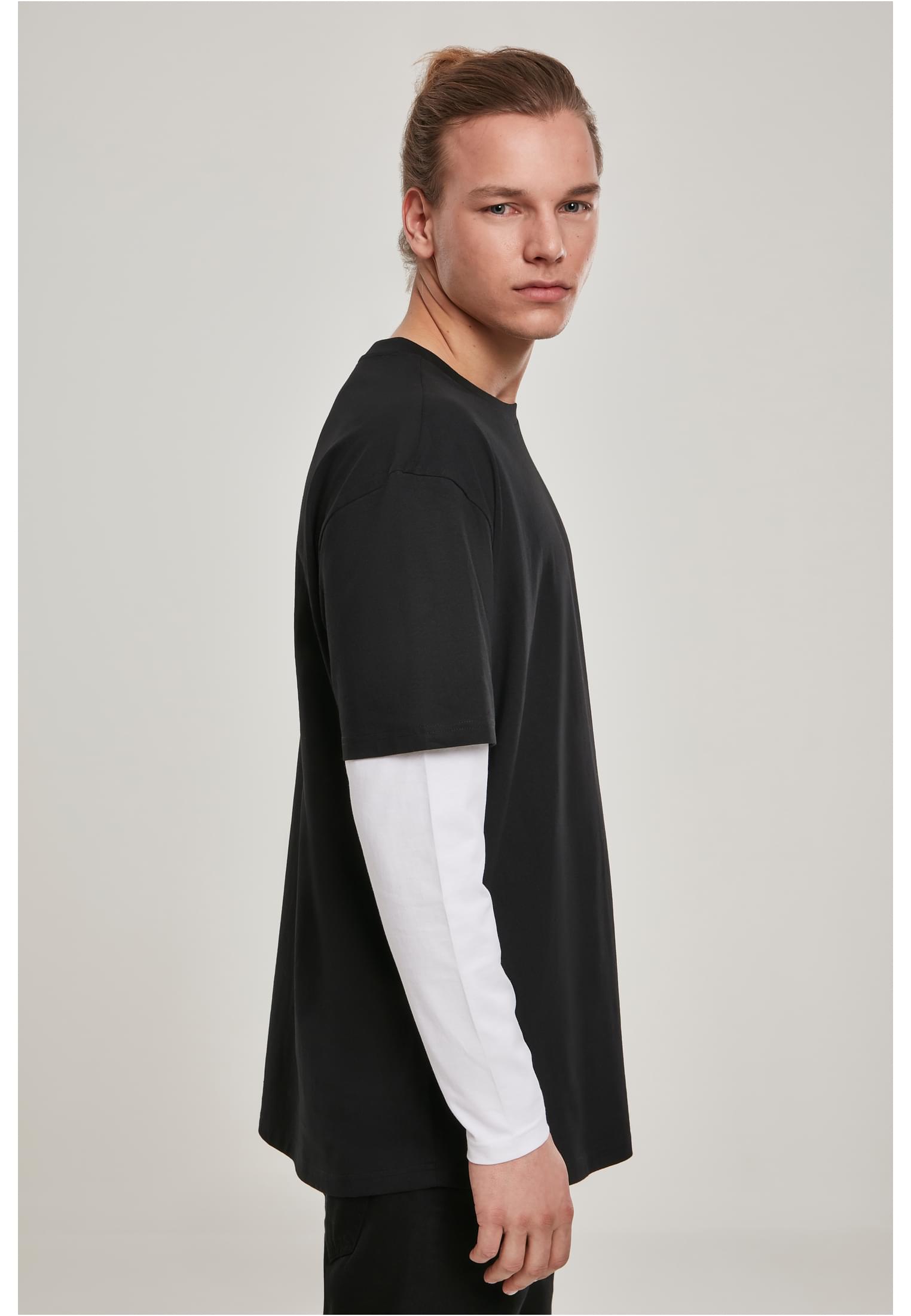 Oversized Shaped Double Layer LS Tee | black/white