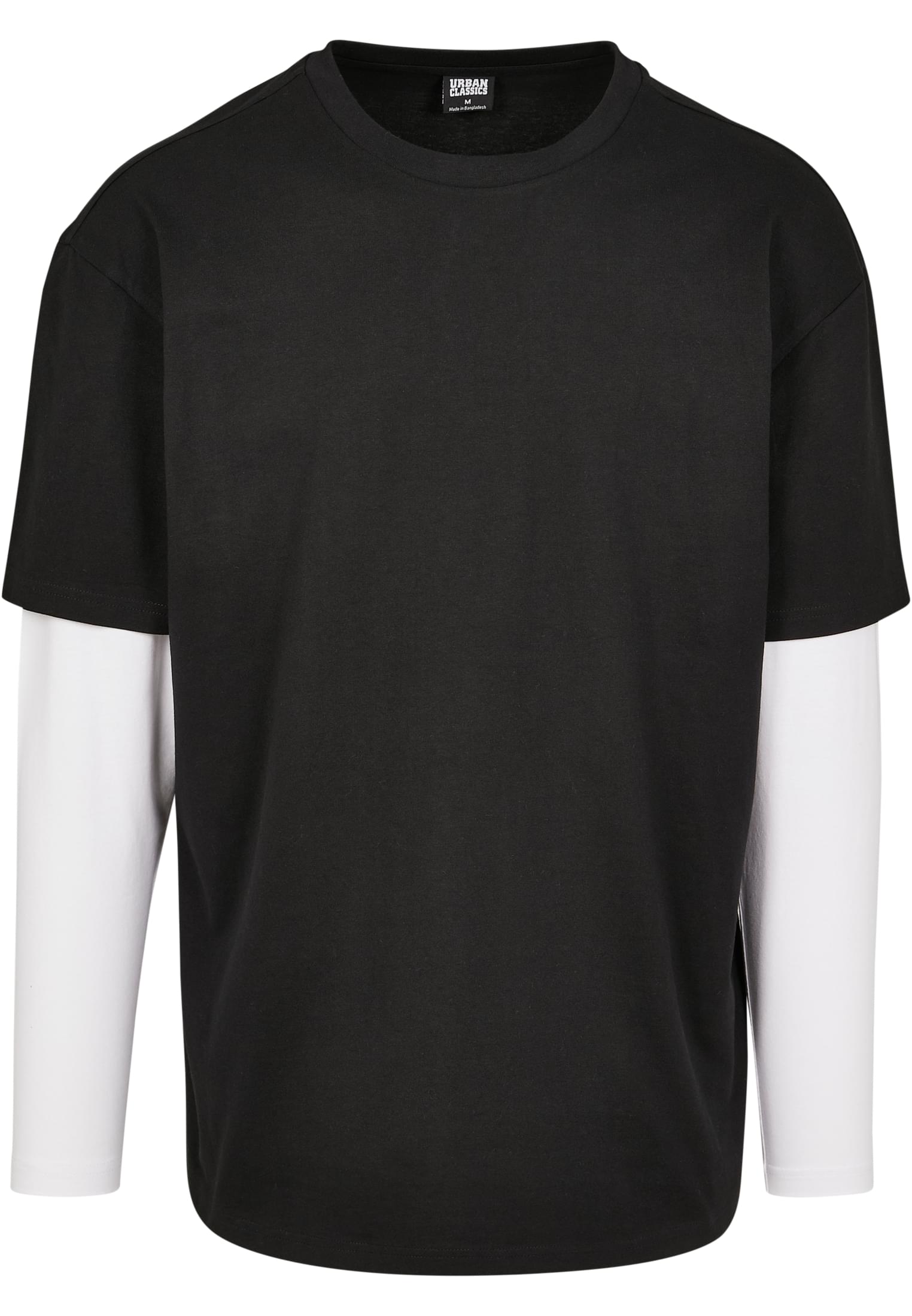 Oversized Shaped Double Layer LS Tee | black/white