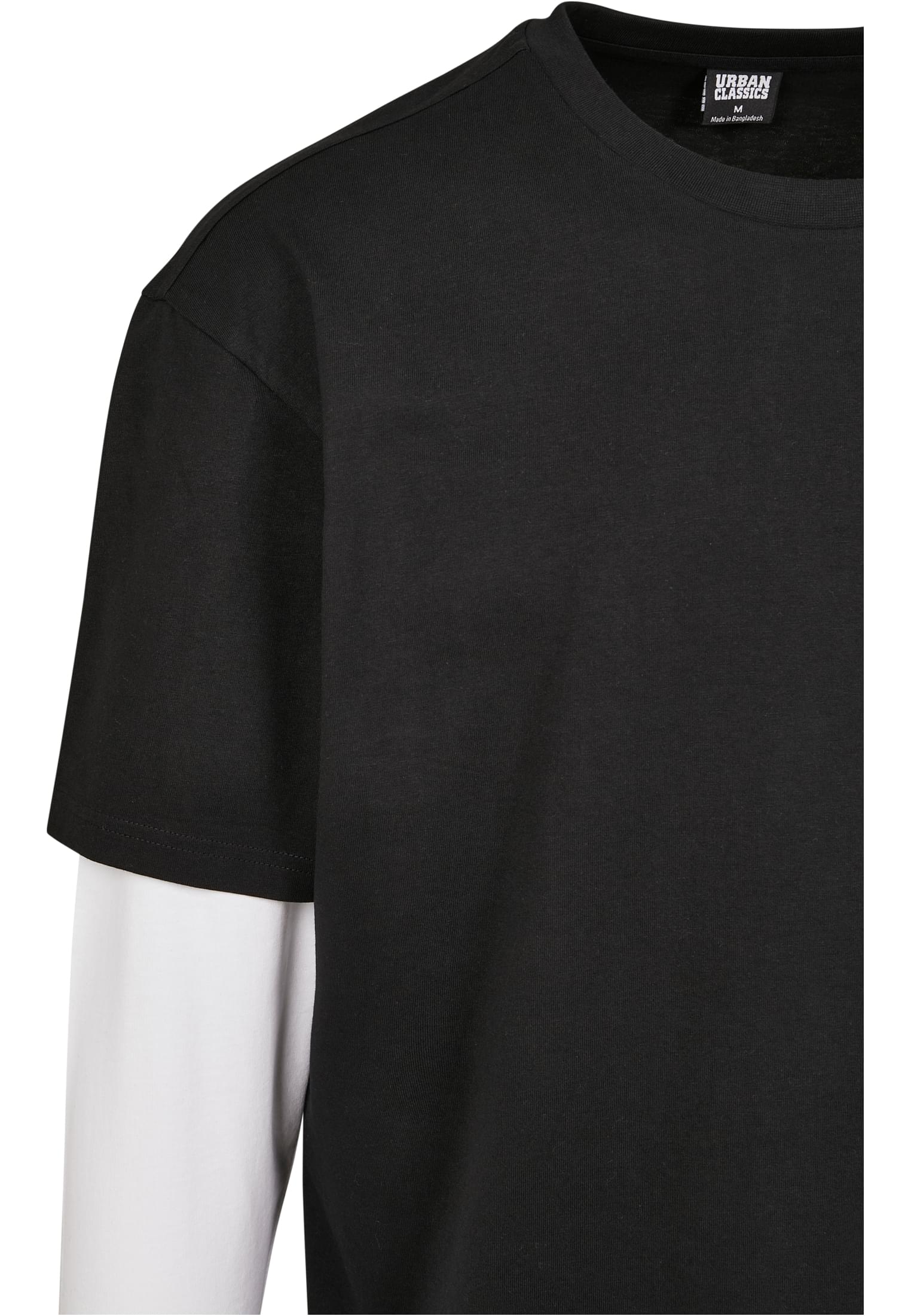 Oversized Shaped Double Layer LS Tee | black/white