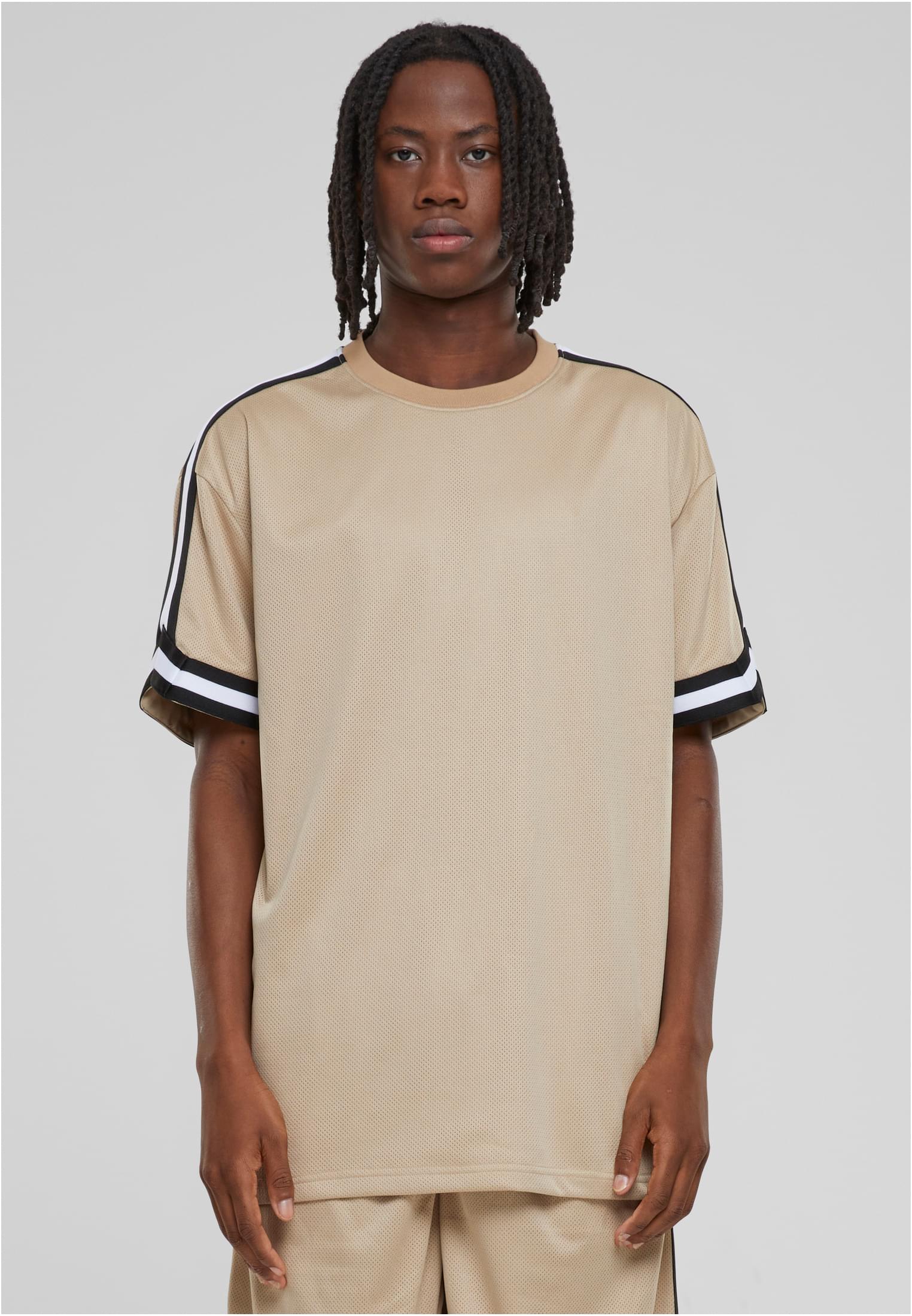 Oversized Stripes Mesh Tee | unionbeige