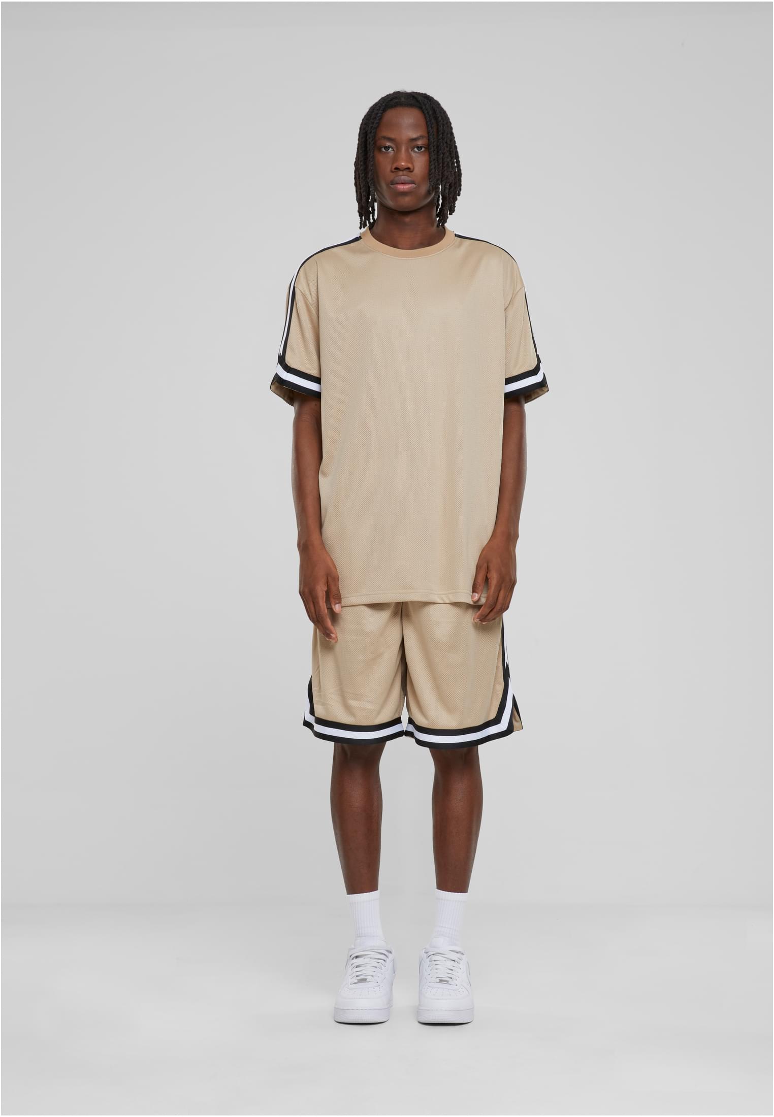 Oversized Stripes Mesh Tee | unionbeige