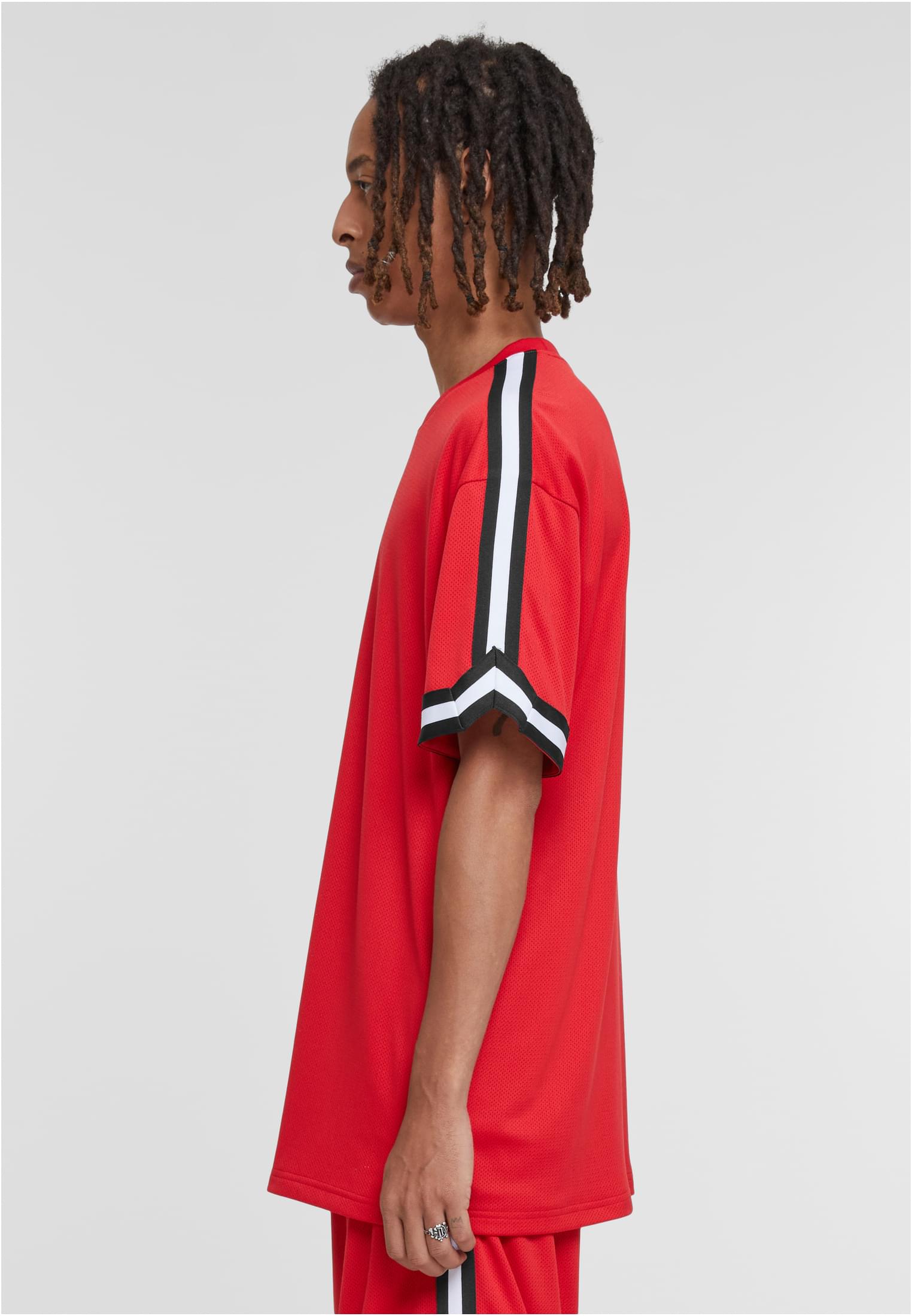 Oversized Stripes Mesh Tee | cityred