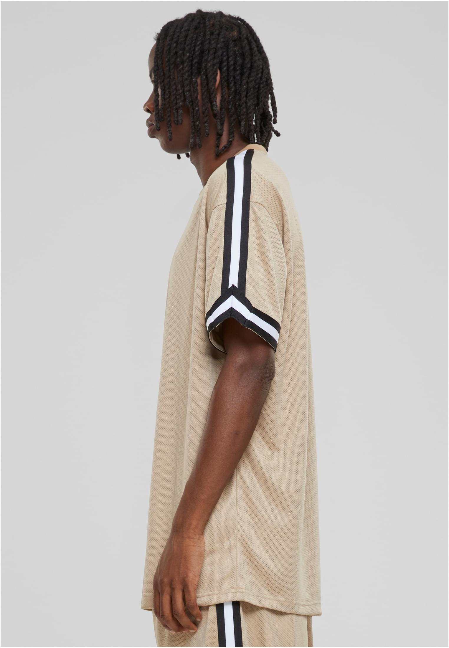 Oversized Stripes Mesh Tee | unionbeige