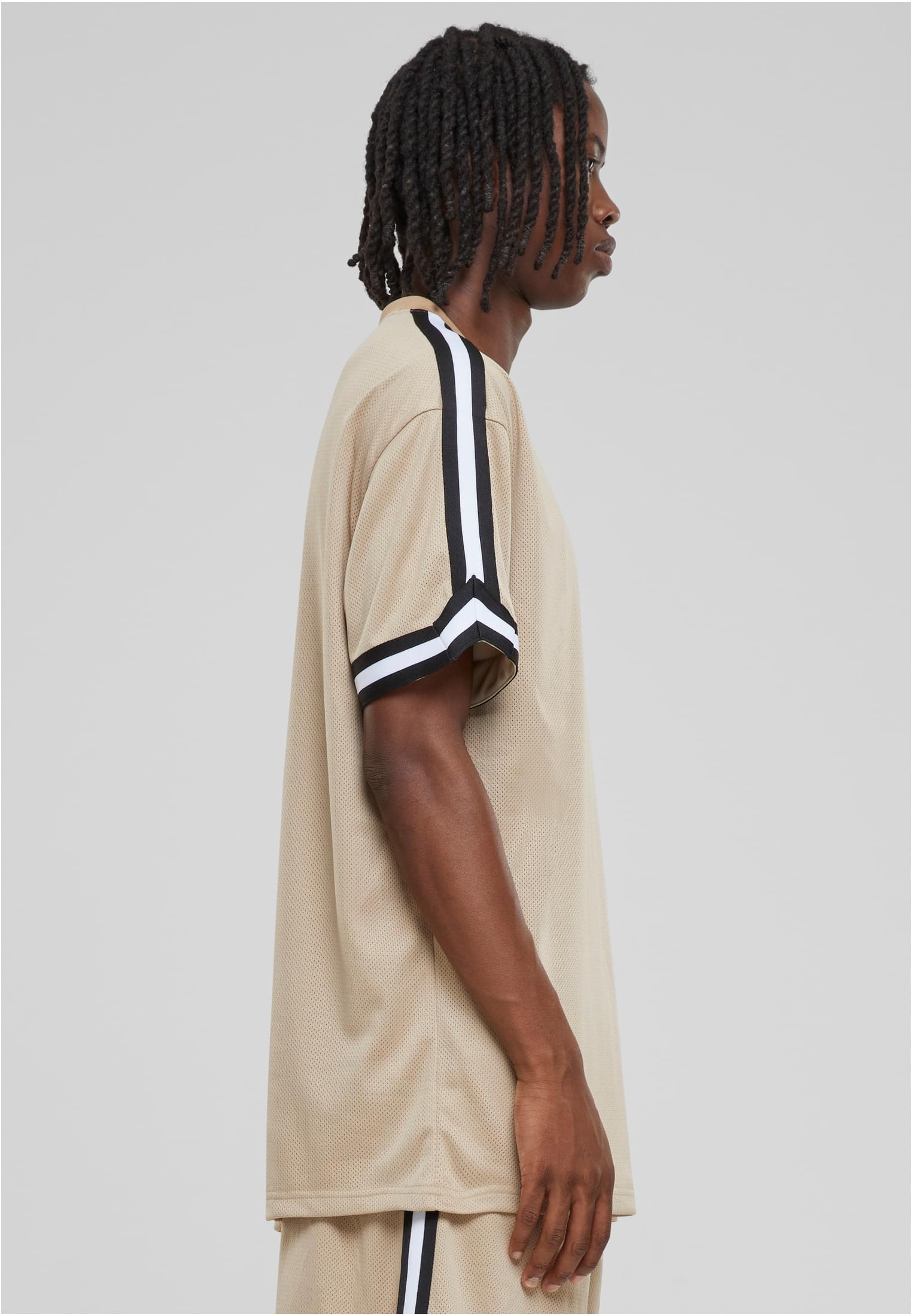 Oversized Stripes Mesh Tee | unionbeige