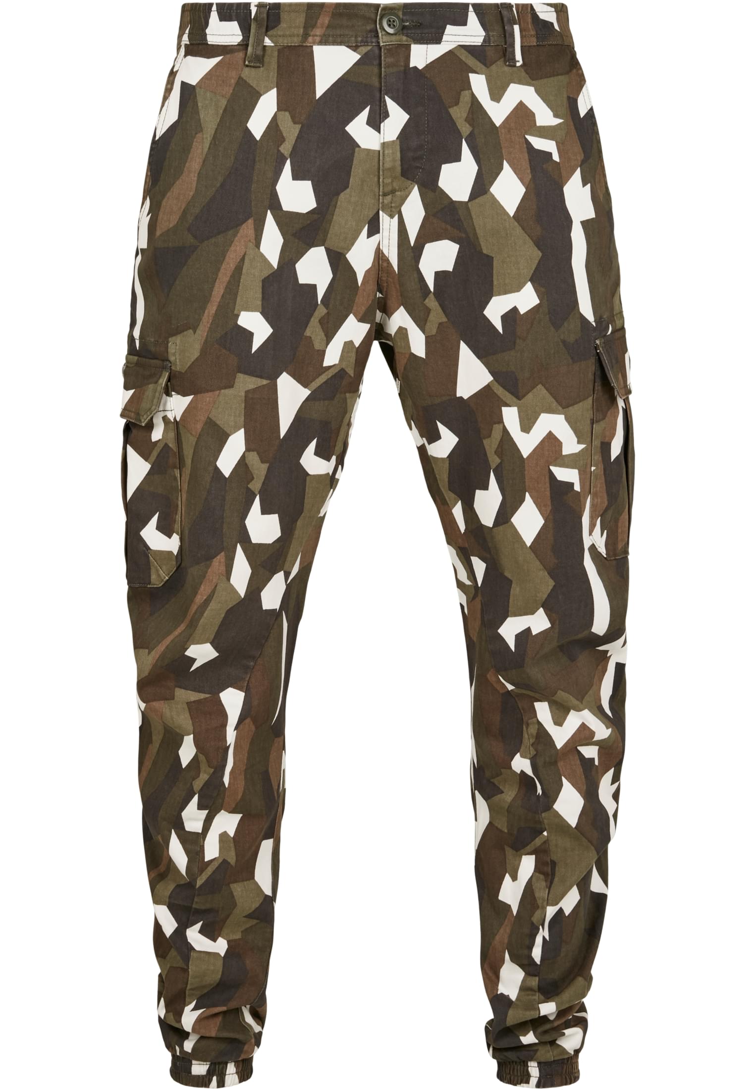 Geometric Camo Stretch Twill Cargo Pants | wood camo