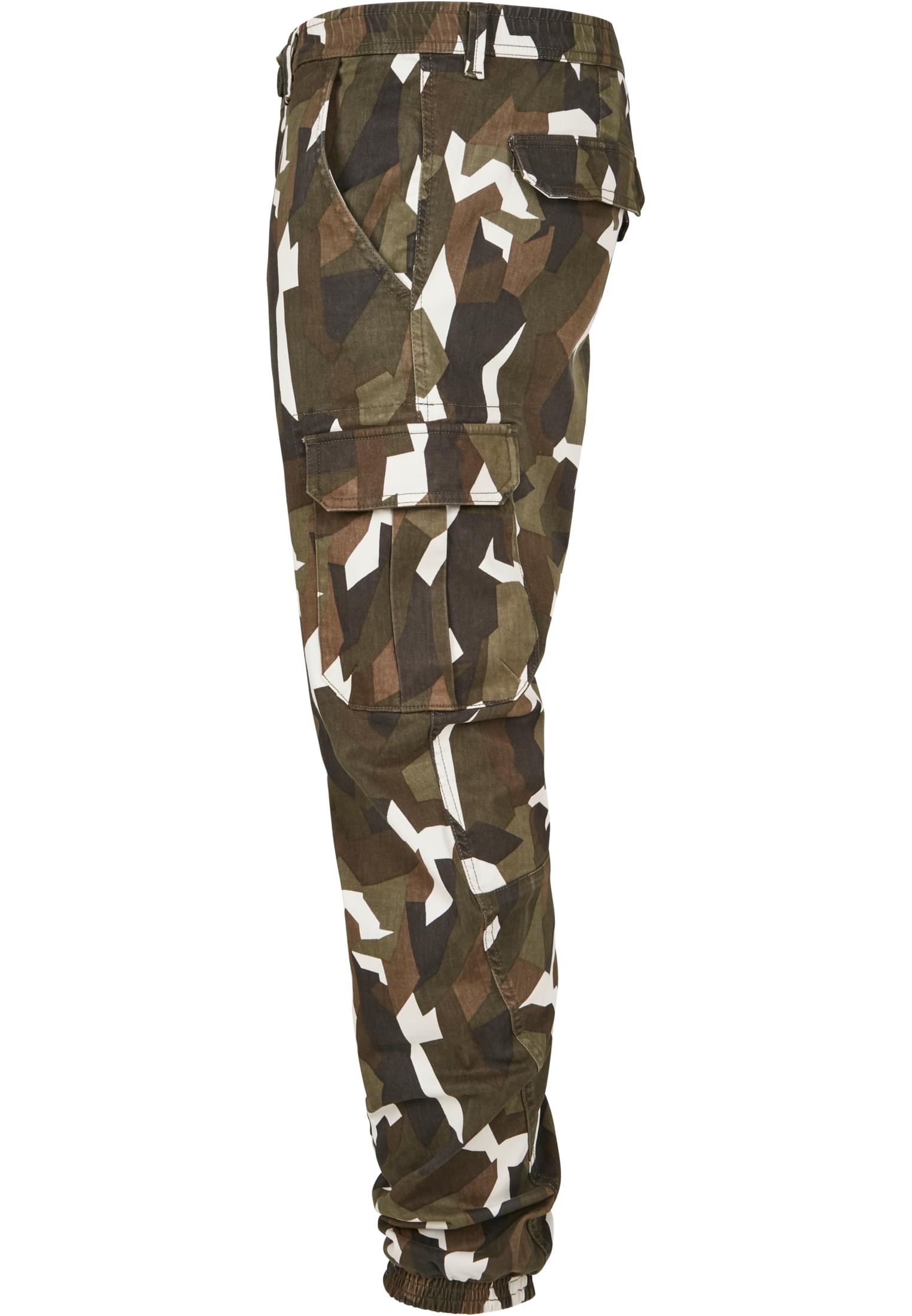 Geometric Camo Stretch Twill Cargo Pants | wood camo