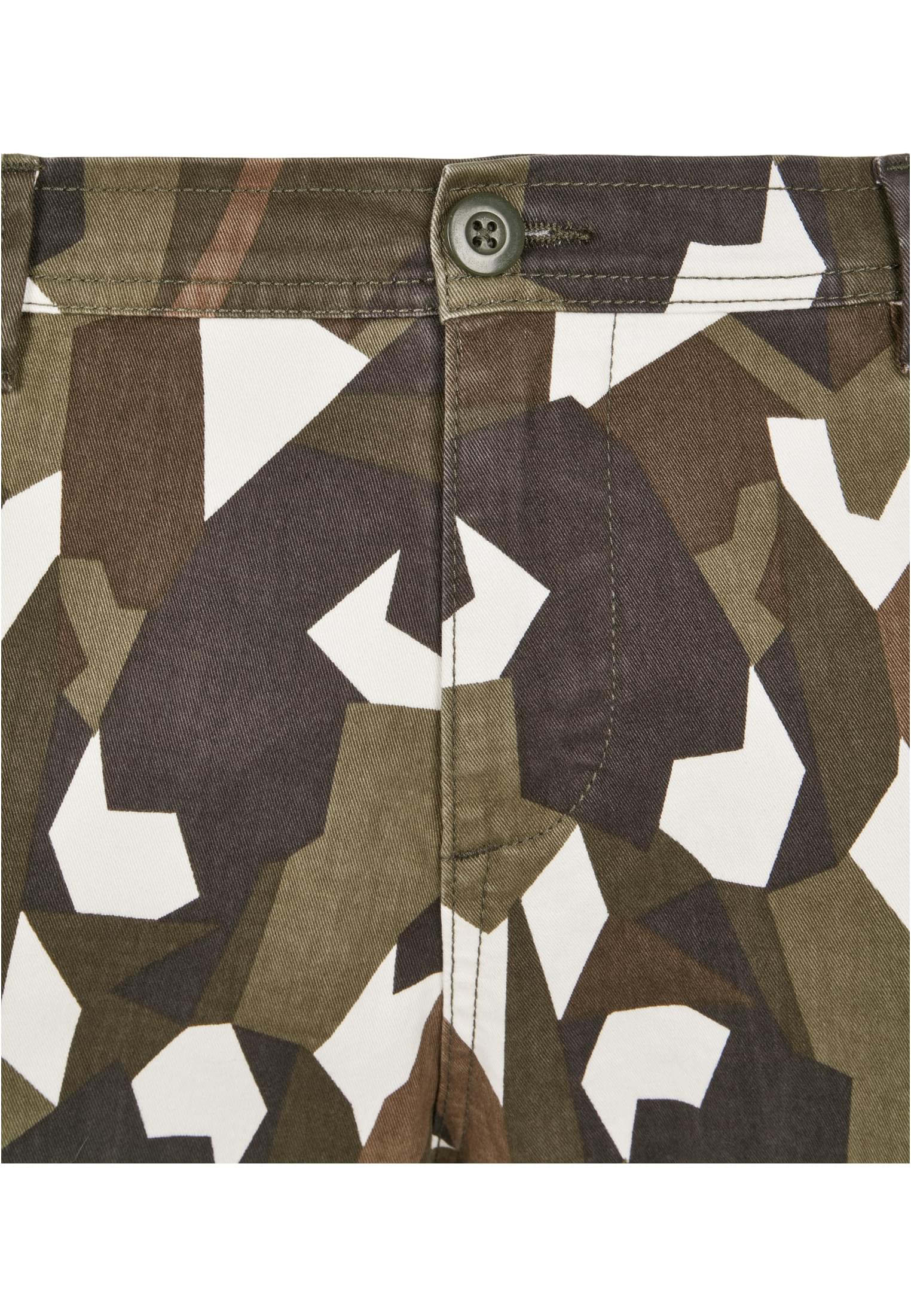 Geometric Camo Stretch Twill Cargo Pants | wood camo