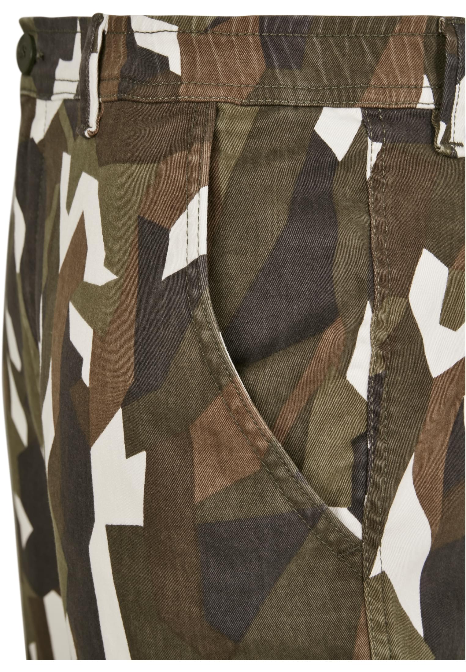 Geometric Camo Stretch Twill Cargo Pants | wood camo