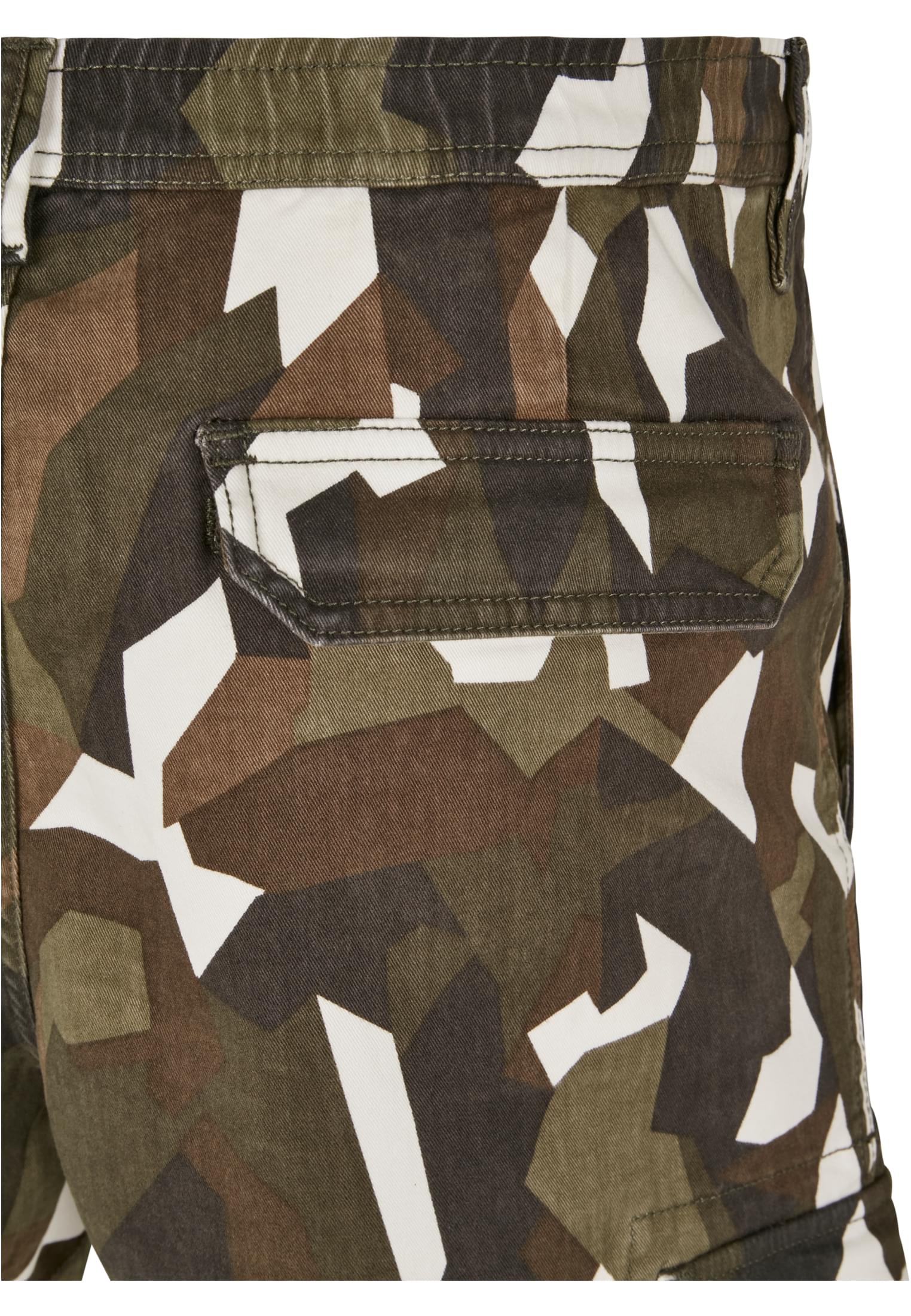 Geometric Camo Stretch Twill Cargo Pants | wood camo