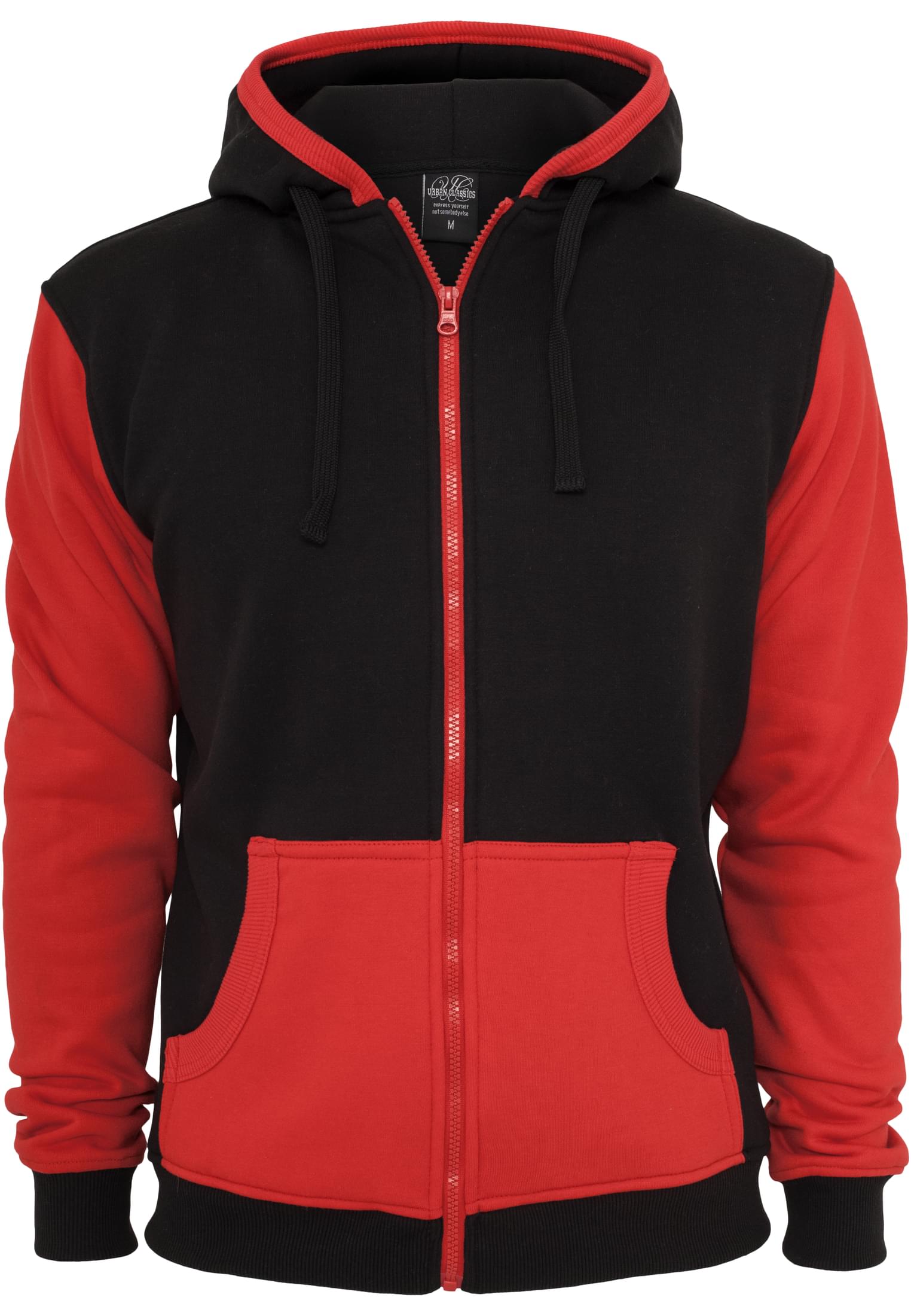 Contrast Zip Hoody | blk/red