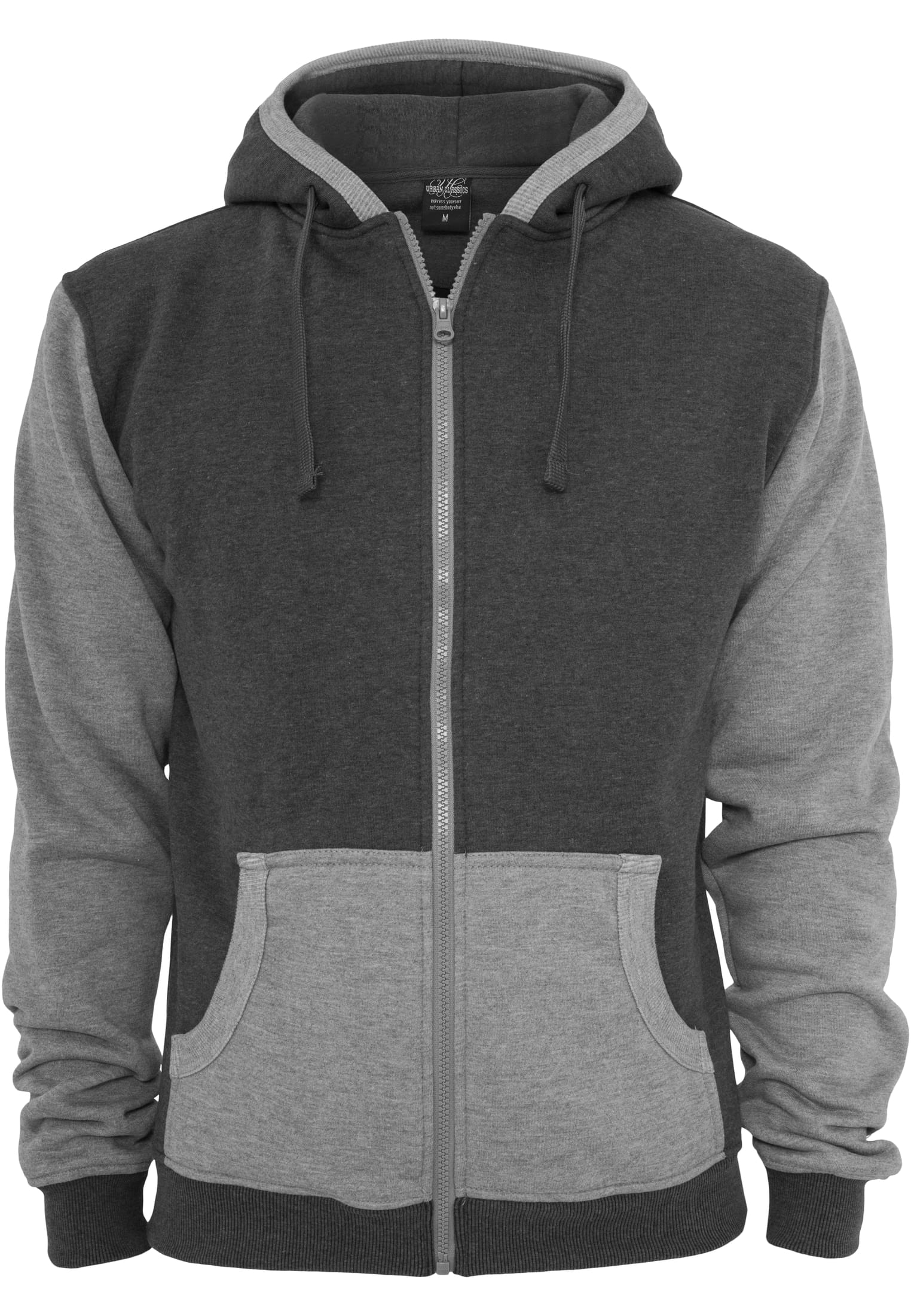 Contrast Zip Hoody | cha/gry