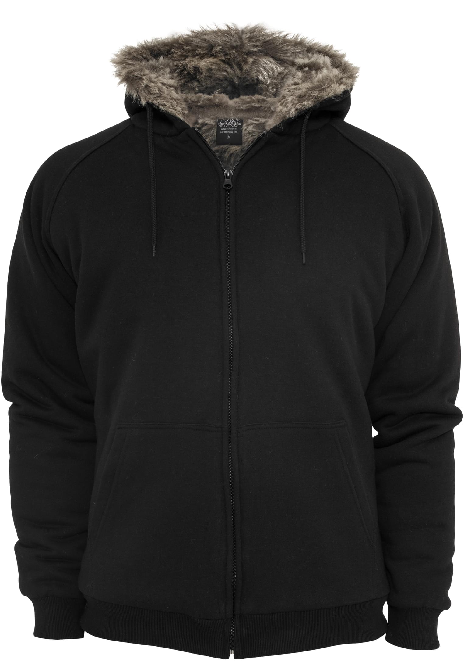 Winter Zip Hoody Fur Imitation | black