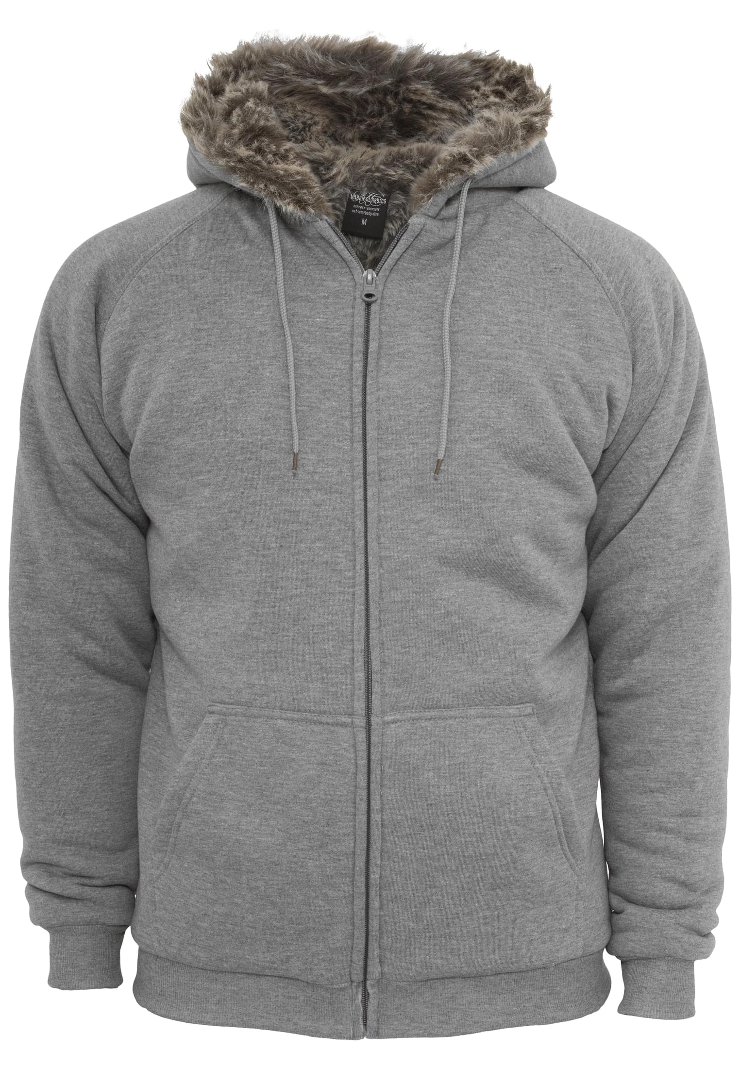 Winter Zip Hoody Fur Imitation | grey