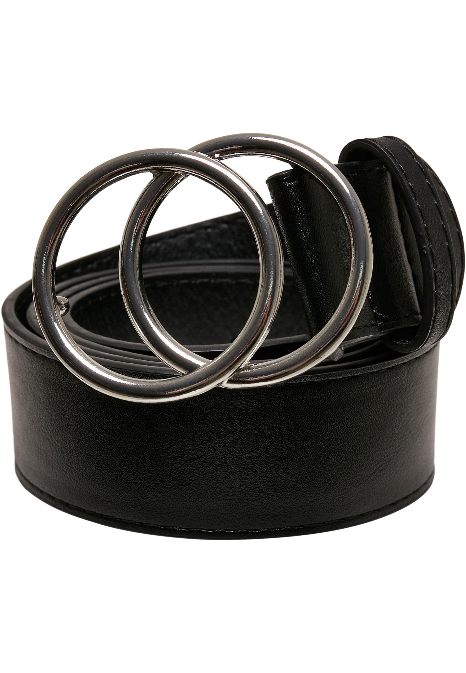 Ring Buckle Belt | black/silver