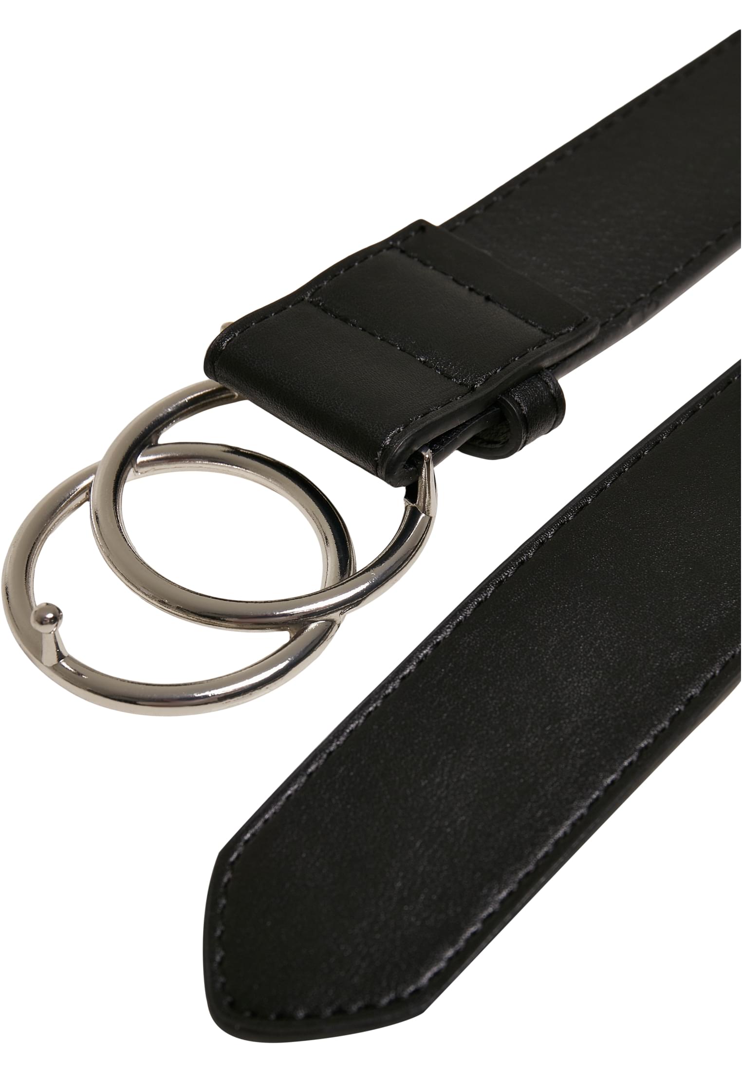 Ring Buckle Belt | black/silver