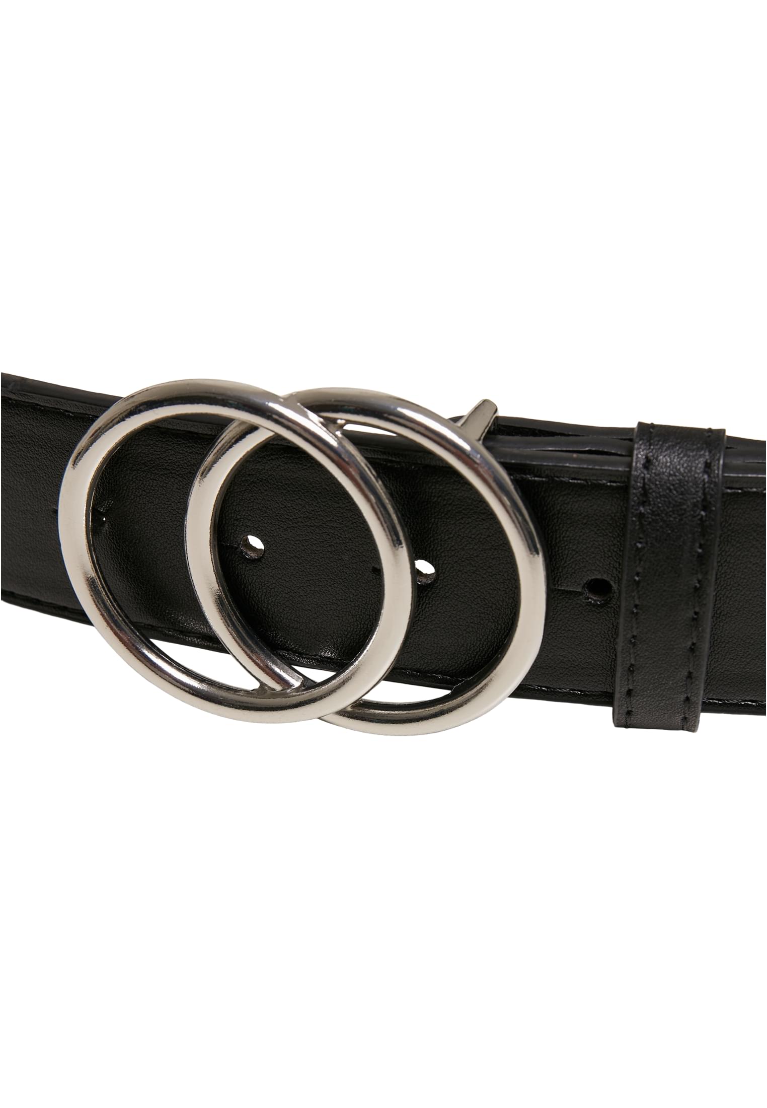 Ring Buckle Belt | black/silver