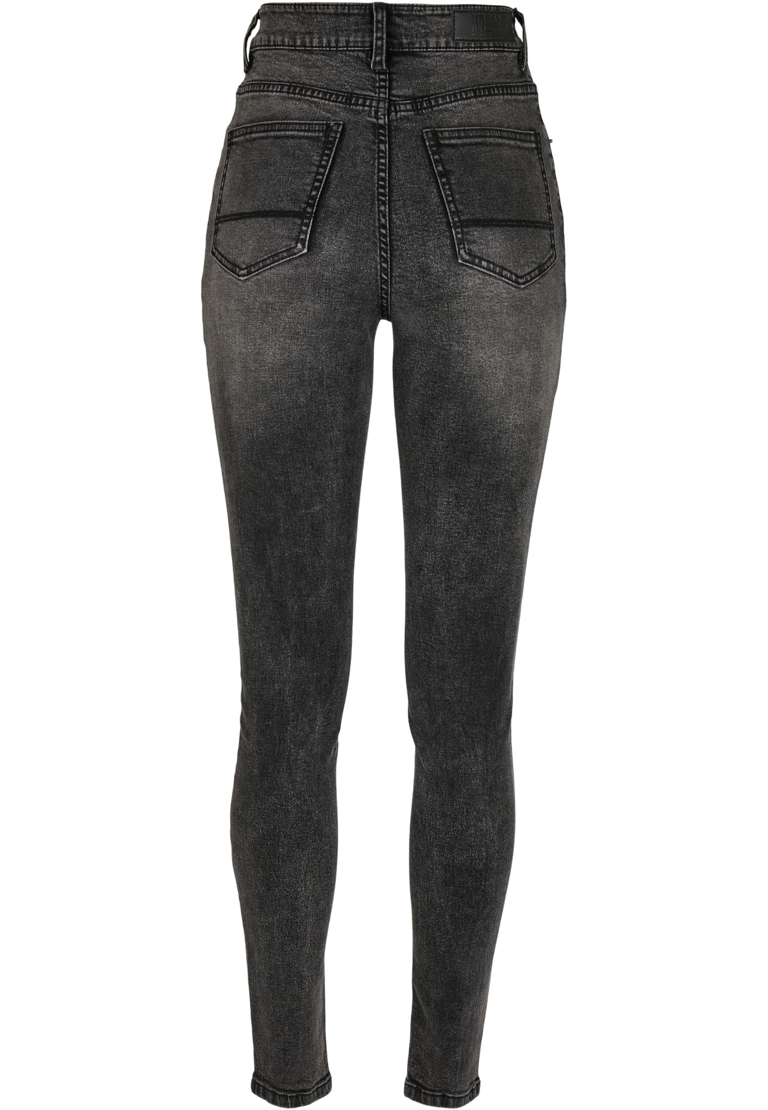 Ladies High Waist Skinny Jeans | black stone washed