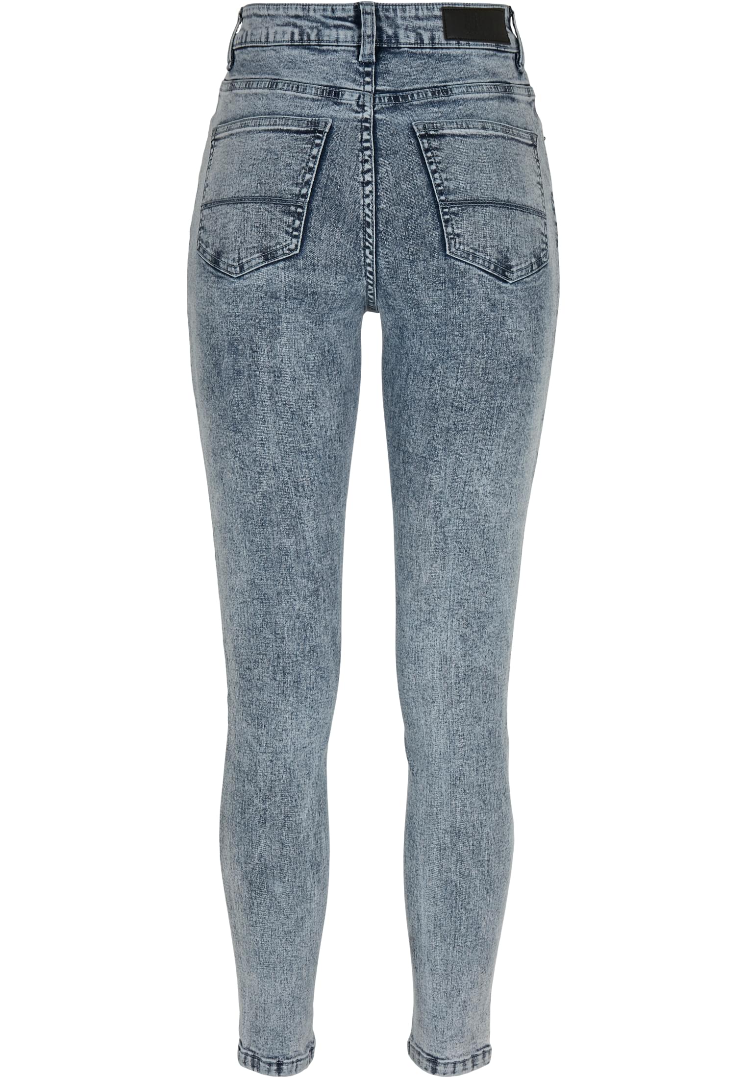 Ladies High Waist Skinny Jeans | light skyblue acid washed