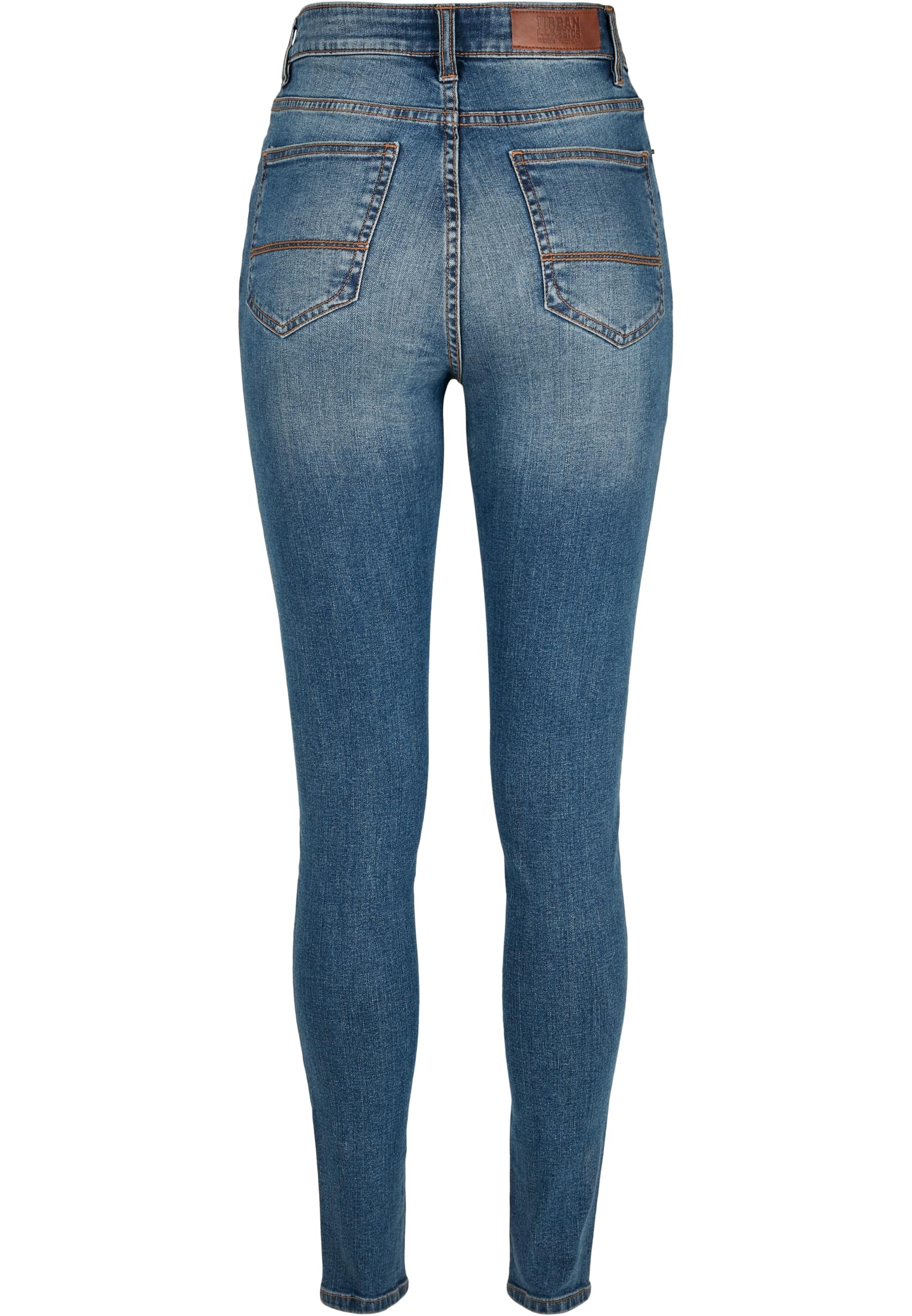 Ladies High Waist Skinny Jeans | tinted midblue washed