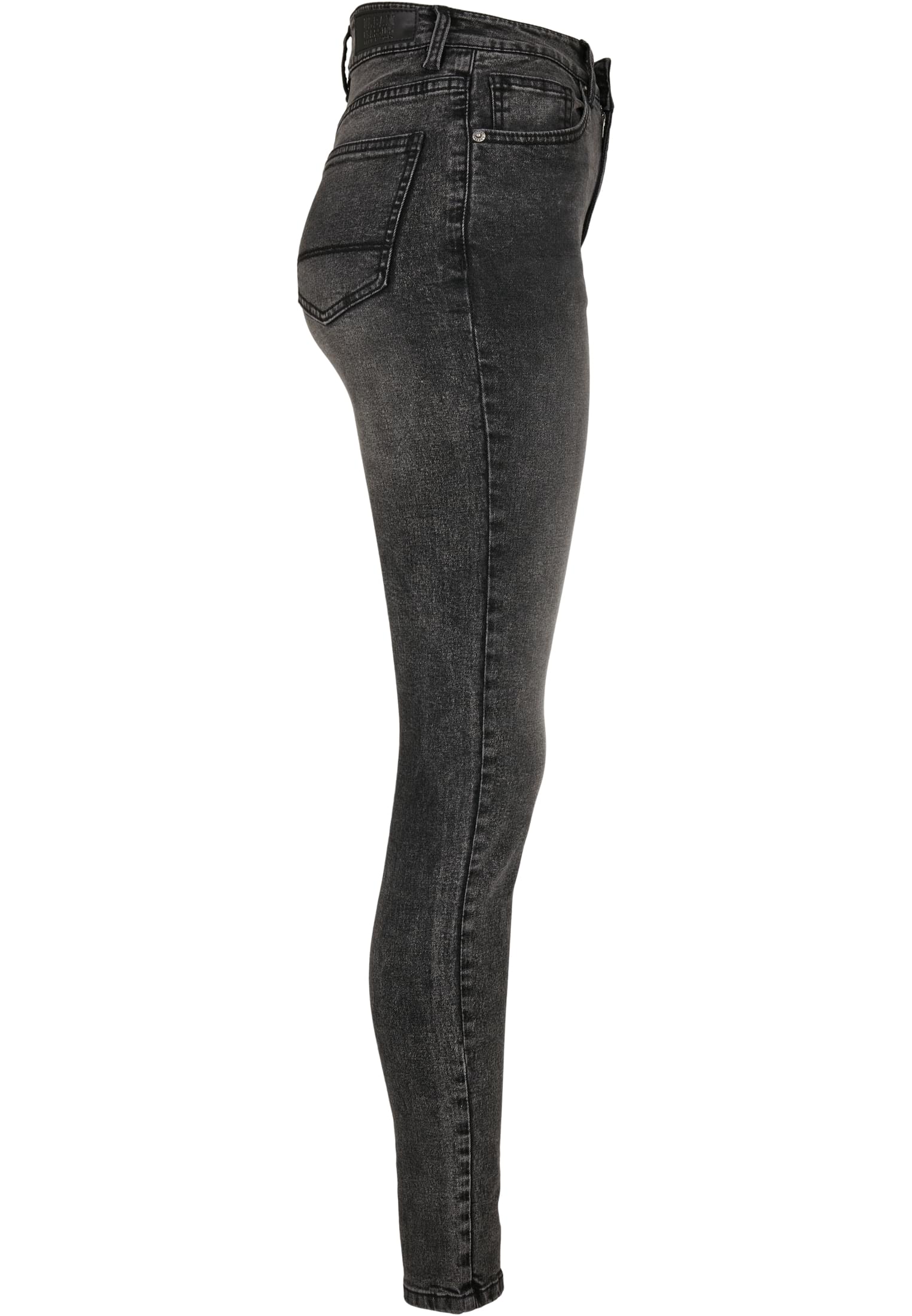 Ladies High Waist Skinny Jeans | black stone washed