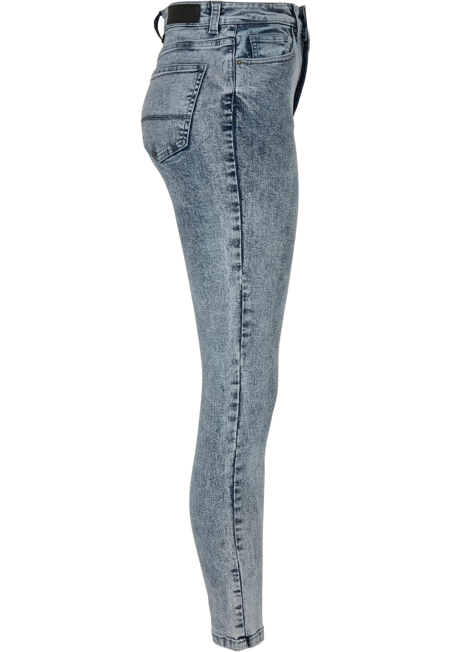 Ladies High Waist Skinny Jeans | light skyblue acid washed