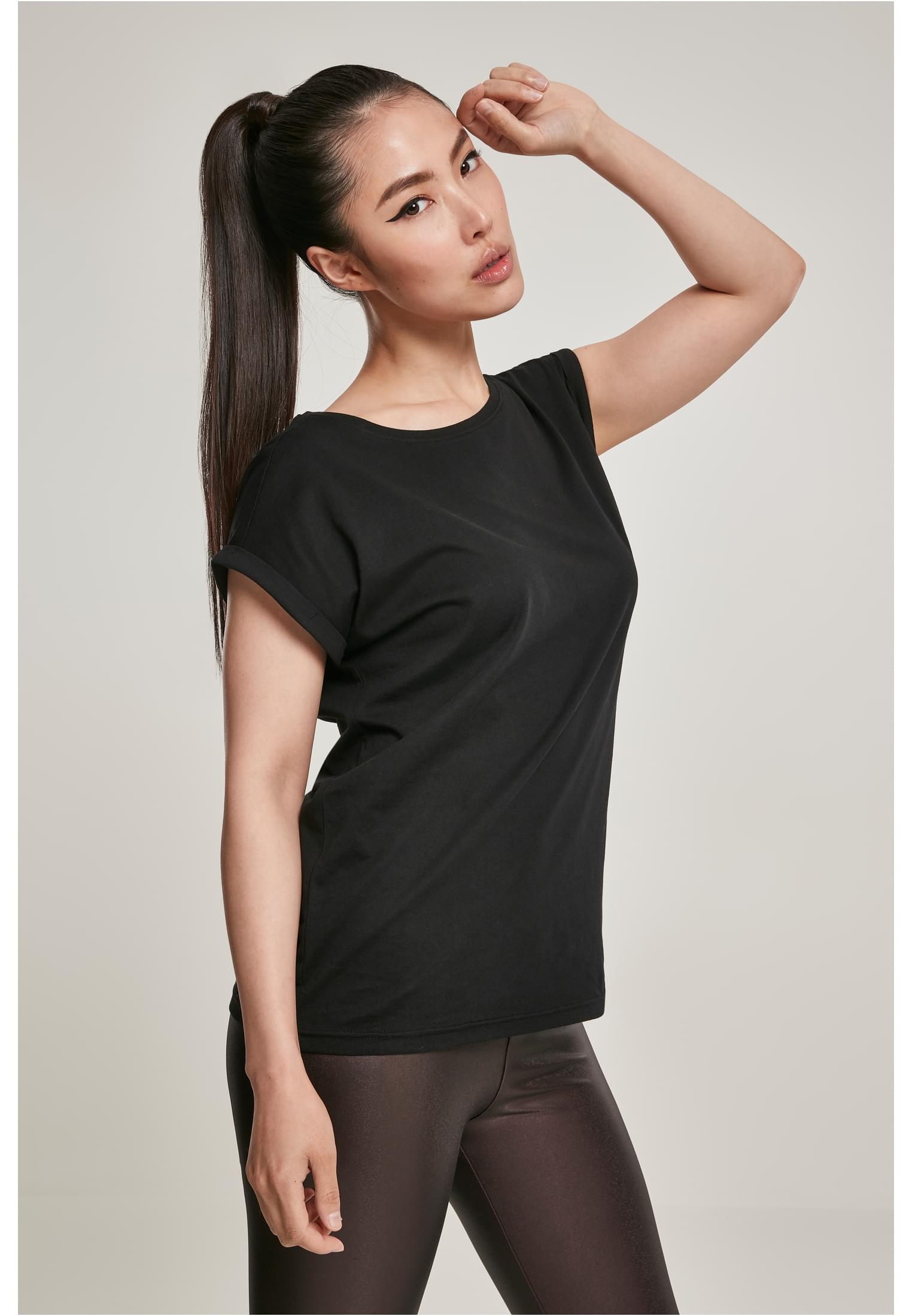 Ladies Organic Extended Shoulder Tee | black