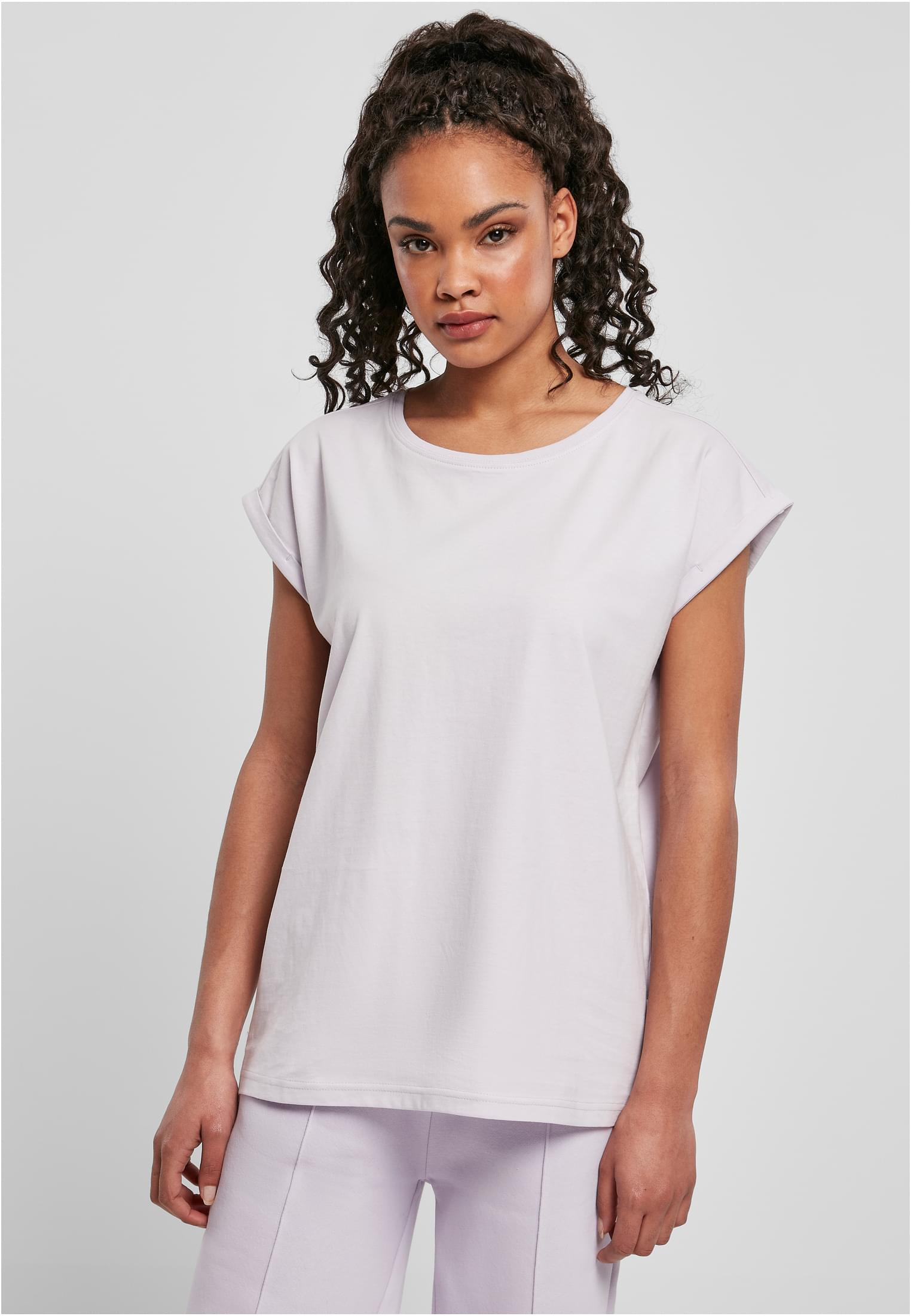 Ladies Organic Extended Shoulder Tee | softlilac